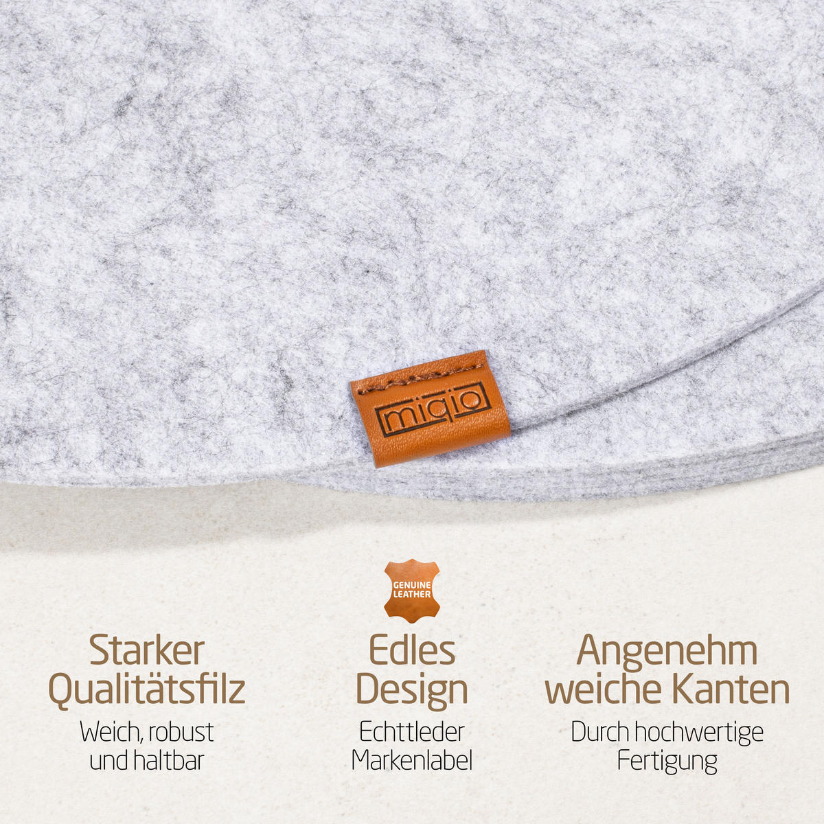 TISCHSETS Glasuntersetzer 12er-Set - Hellgrau, Textil (37cm) - Miqio Design