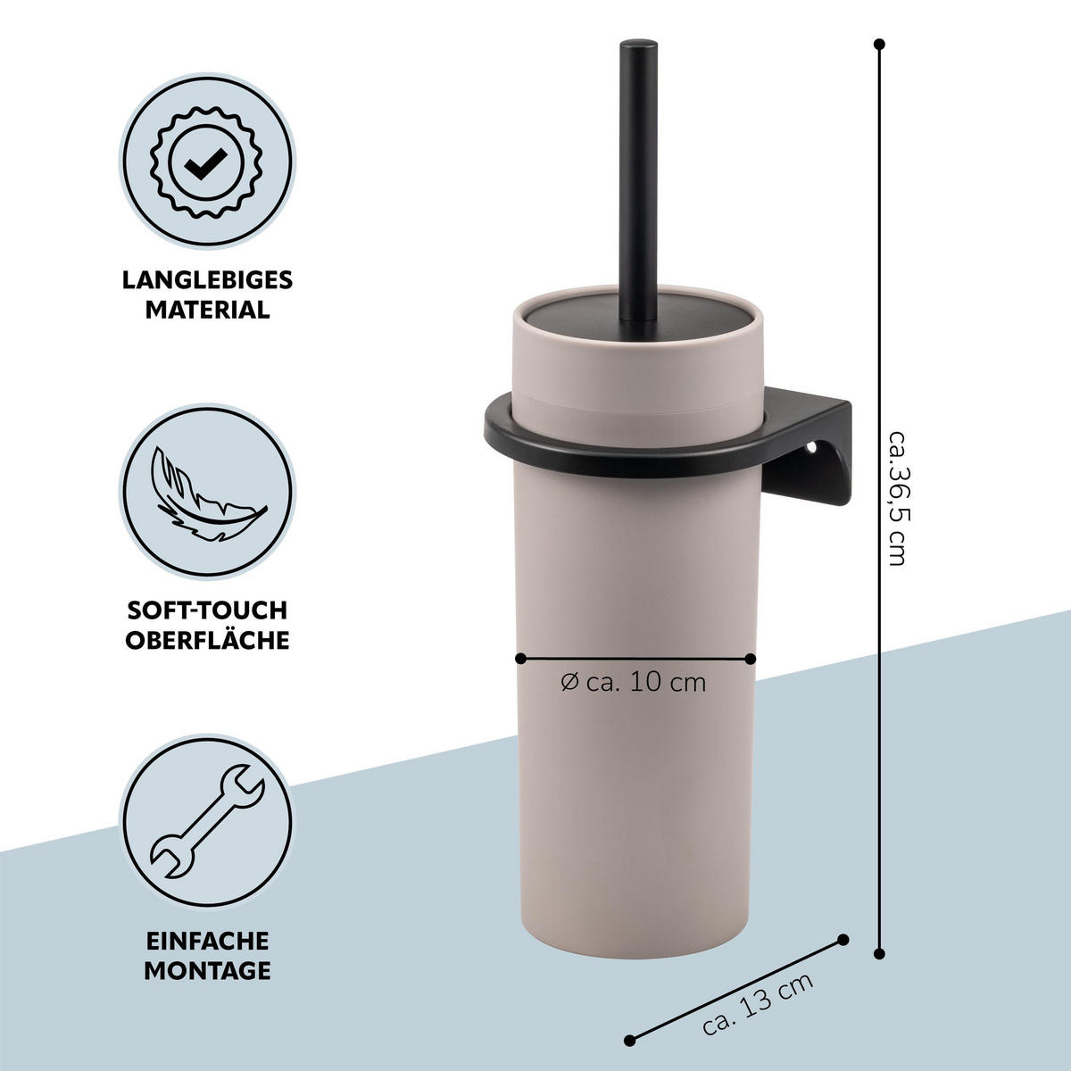 WC-GARNITUR SAVONA, taupe, Kunststoff - Taupe, Kunststoff (10/36.5/10cm) - bremermann