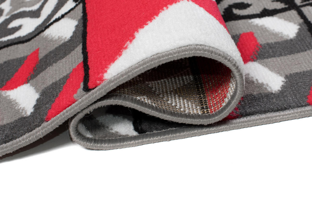TEPPICH MAYA Rot Mosaik Karo Floral 250/300 cm - Rot, Textil (250/300cm) - Tapiso