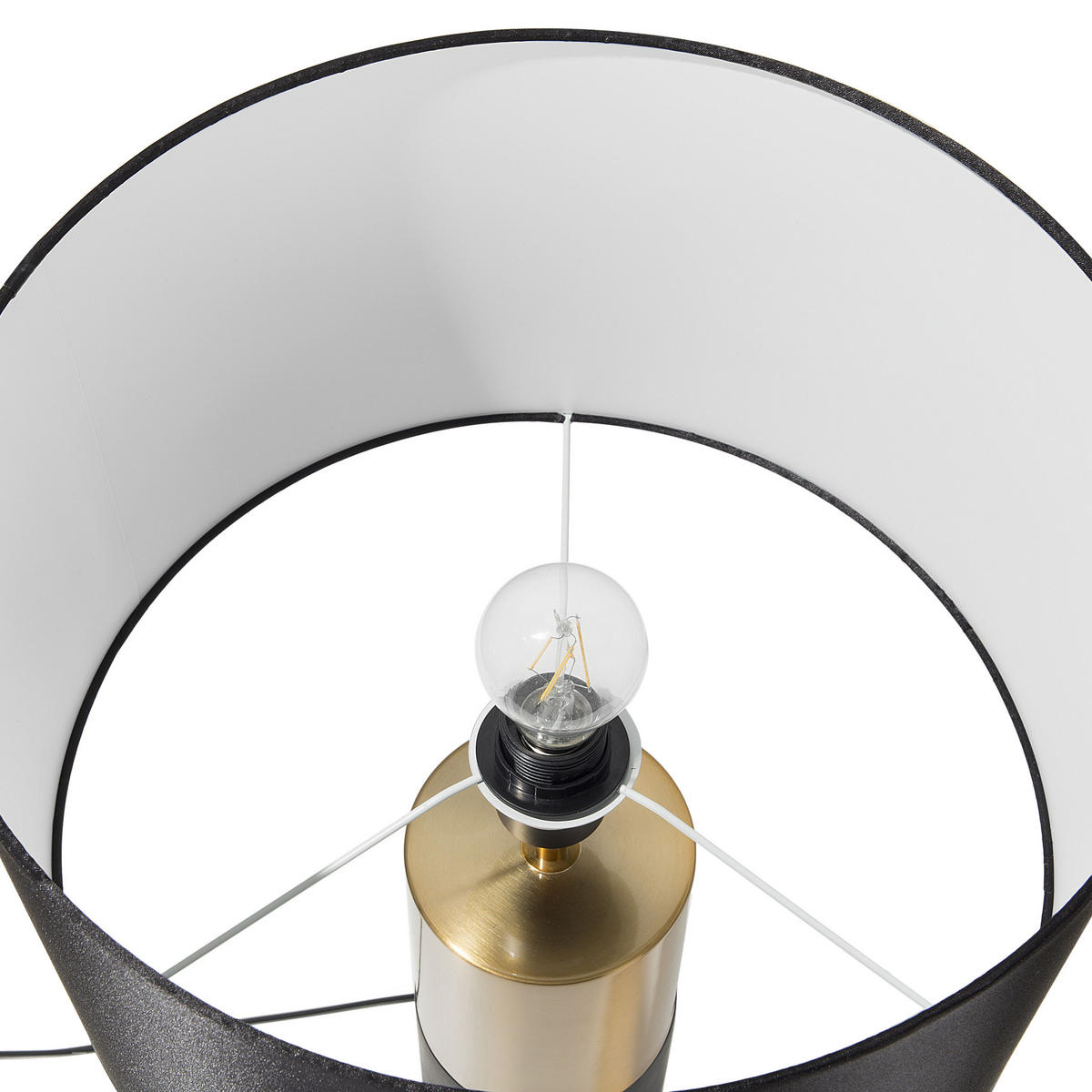 TISCHLAMPE Darling 40/40/61 cm - Schwarz, Metall (40/40/61cm) - Beliani