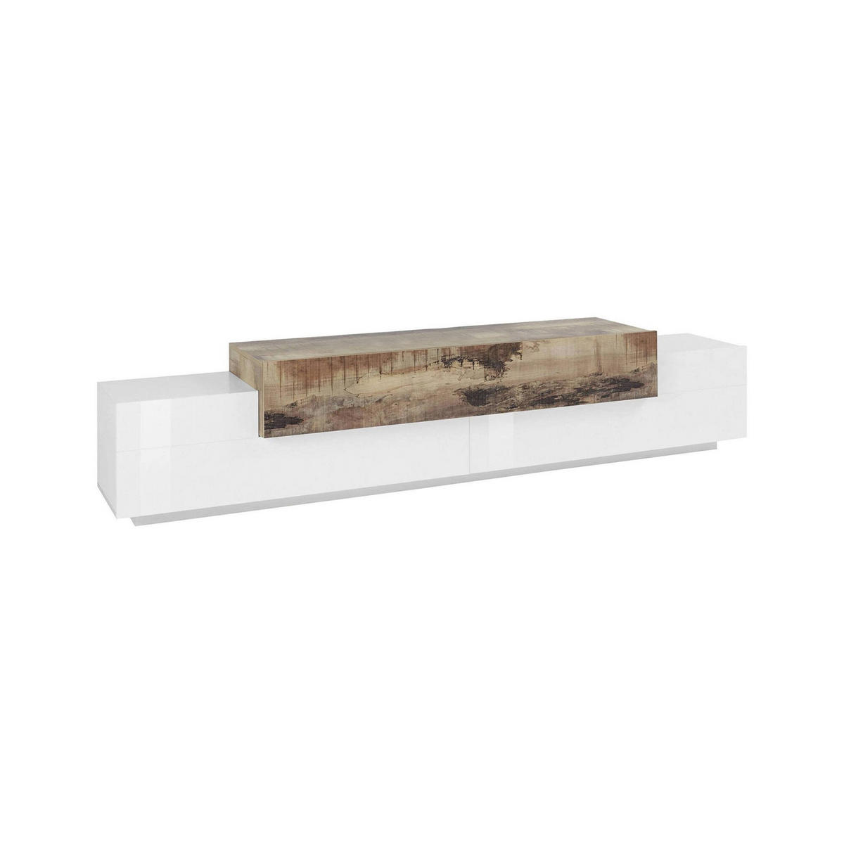 FERNSEHSCHRANK Glänzendes Weiß, Ahorn 45/240/52 cm - Ahornfarben/Weiß, Holzwerkstoff (240/52/45cm) - DMORA