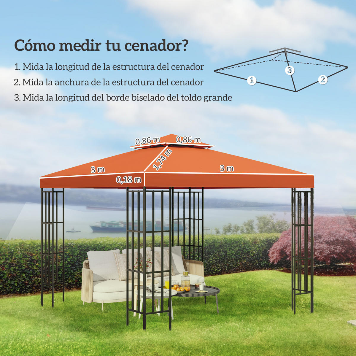 ERSATZDACH, 3x3 m für Zelt/Pavillon, atmungsaktiv, rot, mit 8 Abflusslöchern - Multicolor, Kunststoff (300/300cm) - FORIOUS