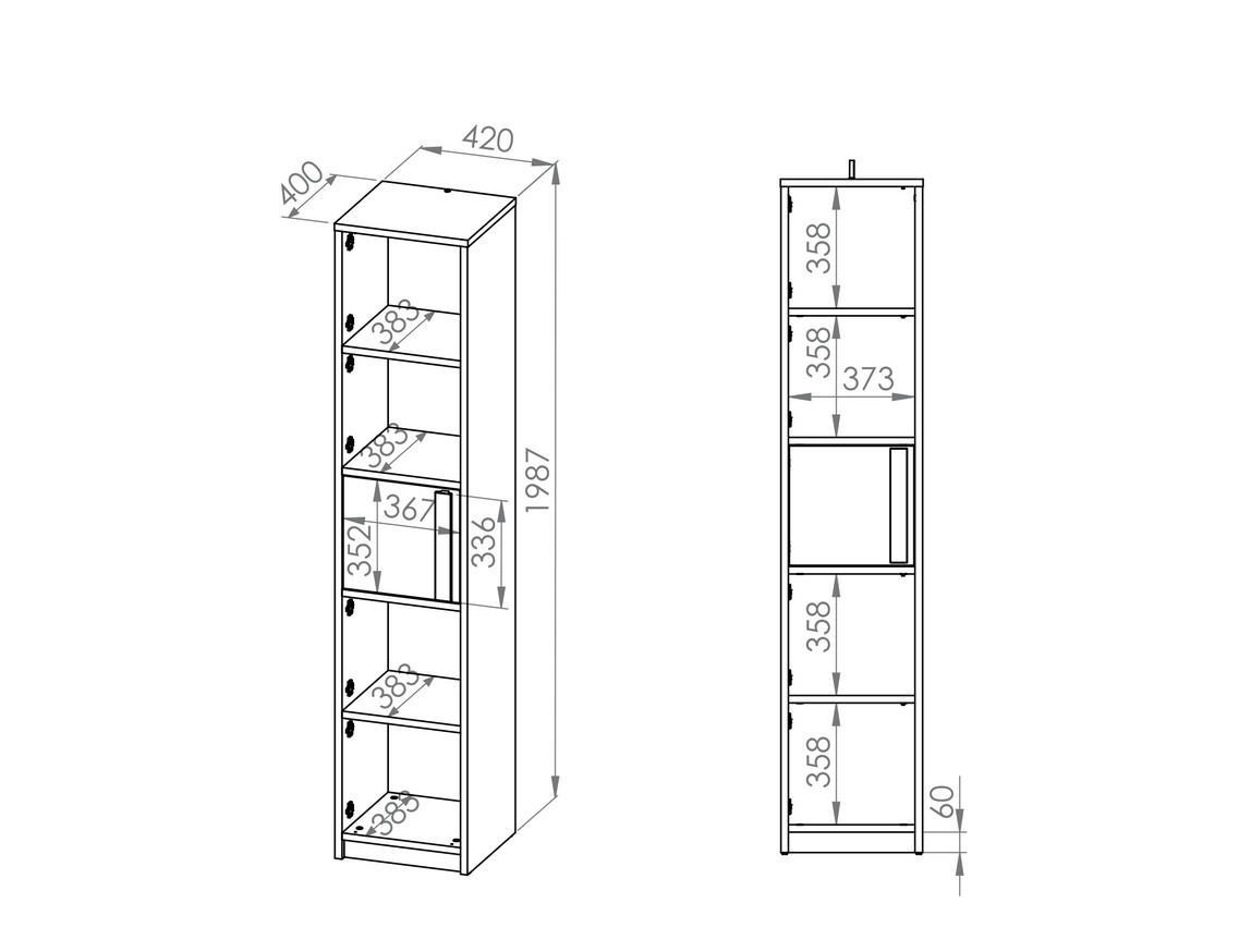 REGAL Drop Fjord Buche 42 / 40 / 199cm - Braun, Holz/Holzwerkstoff (42/199/40cm) - Feldmann-Wohnen