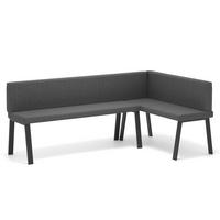 ECKBANK rechts MONO Y Webstoff glatt, 142/196 cm Dunkelgrau - Dunkelgrau, Textil/Metall (142/196cm) - Idohome
