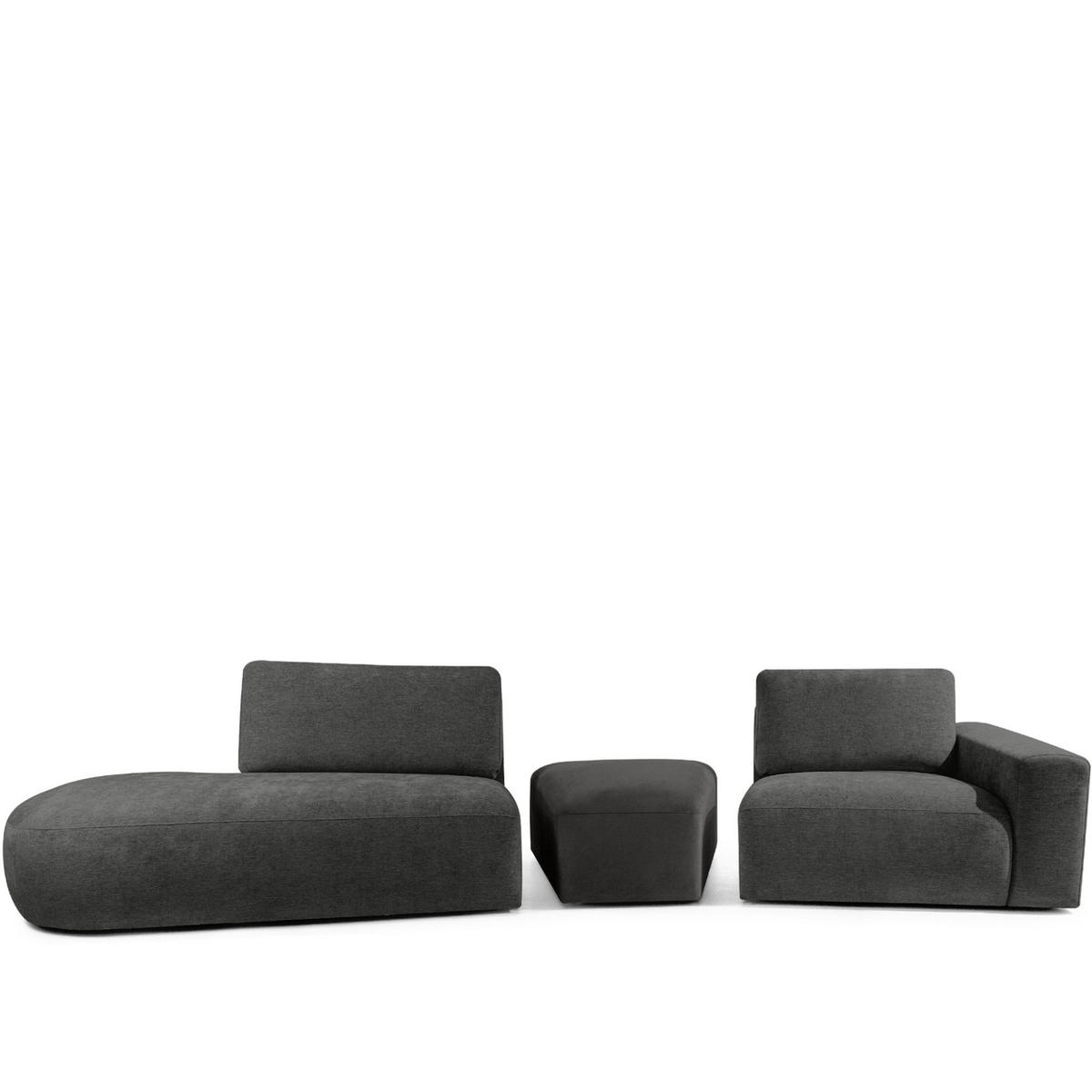 4-SITZER ECKSOFA ZUCCO Chenille links, Anthrazit - Anthrazit, Textil (350/84/105cm) - KONSIMO®