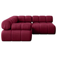 ECKSOFA modulares Sofa Mende-L1 - 190x190x70 cm Bordeauxrot Velours - Bordeaux, Holzwerkstoff/Textil (190/190cm) - ALTDECOR