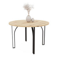 AUSZIEHTISCH ASTRO 100/76 cm, Schwarz / Artisan - Schwarz/Eiche Artisan, Holzwerkstoff/Metall (100/100/76cm) - Idohome