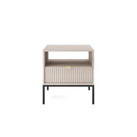 NACHTTISCH Font 54x56x39 cm - Modern Nachtschrank zum Schlafzimmer - EIN praktischer Commode aus Spanplatten - Beige Kaschmir - Beige, Holzwerkstoff (54/56/39cm) - Chilly