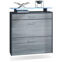 SCHUHSCHRANK Malea Fronten in Avola-Anthrazit - Anthrazit, Holzwerkstoff (89/96/23cm) - Vladon