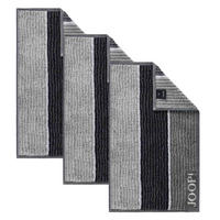GÄSTETUCH Unisex Classic Frottier Grau 3er Pack Baumwolle - Schwarz, Textil (200/135cm) - Joop!