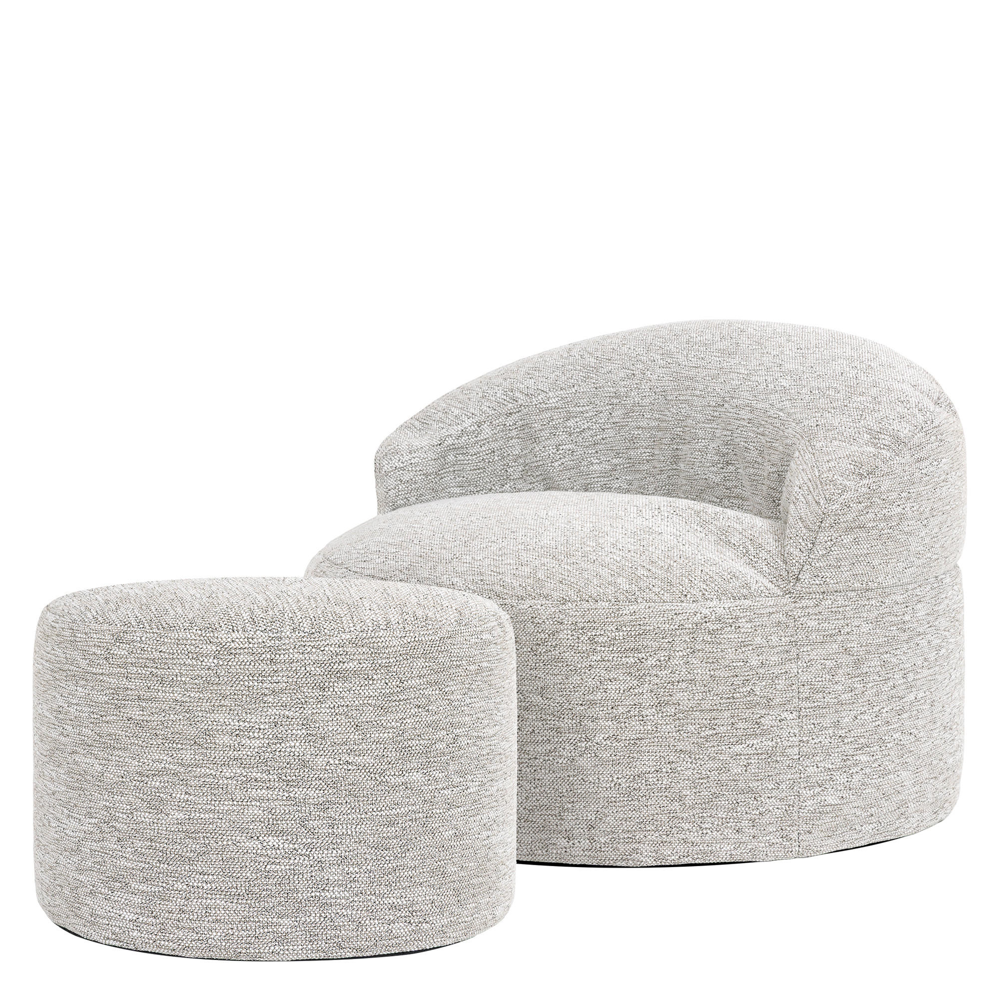 SITZSACK mit rundem Hocker Orb - Beige, Textil (86/61/86cm) - icon