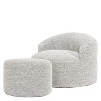 SITZSACK mit rundem Hocker Orb - Beige, Textil (86/61/86cm) - icon