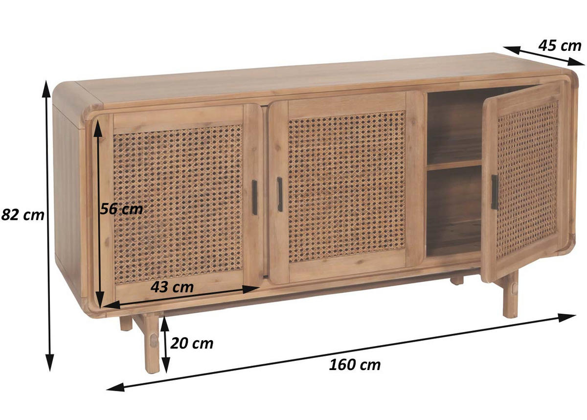 SIDEBOARD Braun - Braun, Holz (160/82/45cm) - MCW