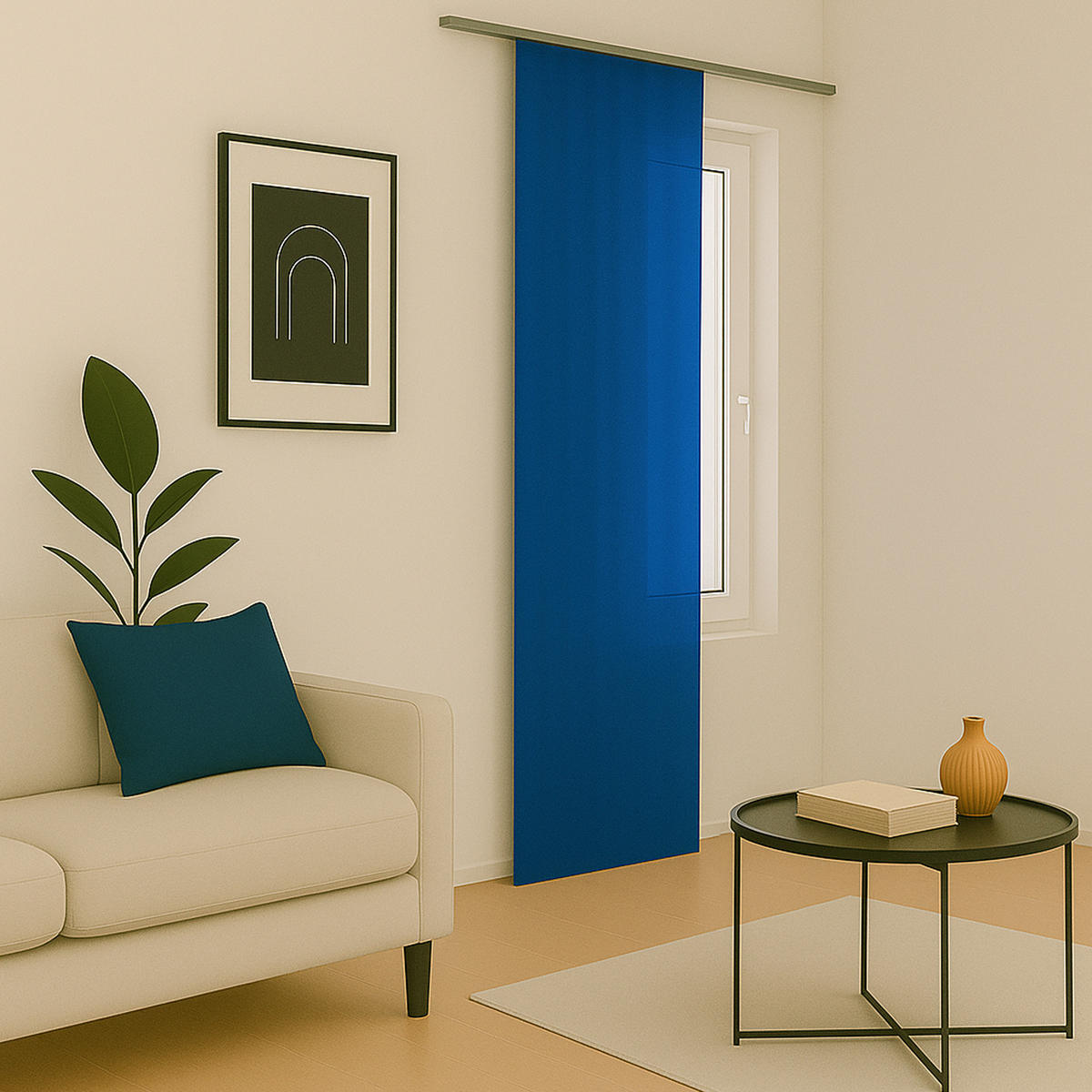 FLÄCHENVORHANG blickdicht 60x245 cm Blau ohne Technik - Blau, Textil (60/245cm)