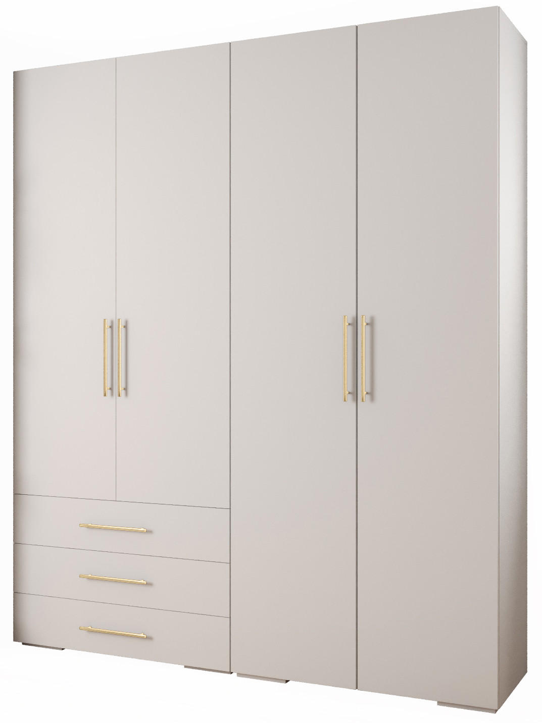 GARDEROBEN-SET 236,7/200/47 - Goldfarben/Weiß, Holz/Kunststoff (200/236.7/47cm) - Abiks Möbel
