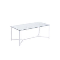 COUCHTISCH ALCUDIA, Einscheibensicherheitsglas, Weiß, 100 x 50 x 42 cm - Weiß, Glas/Metall (50/100/42cm) - KADIMA DESIGN