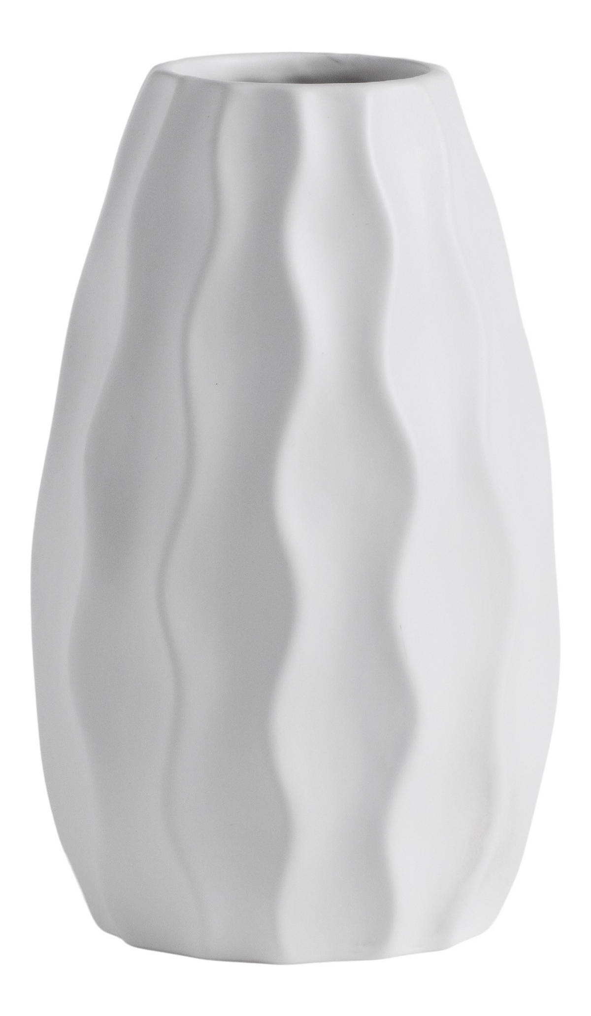 VASE Wavis 25x15cm - Weiß, Stein (25cm) - home&you