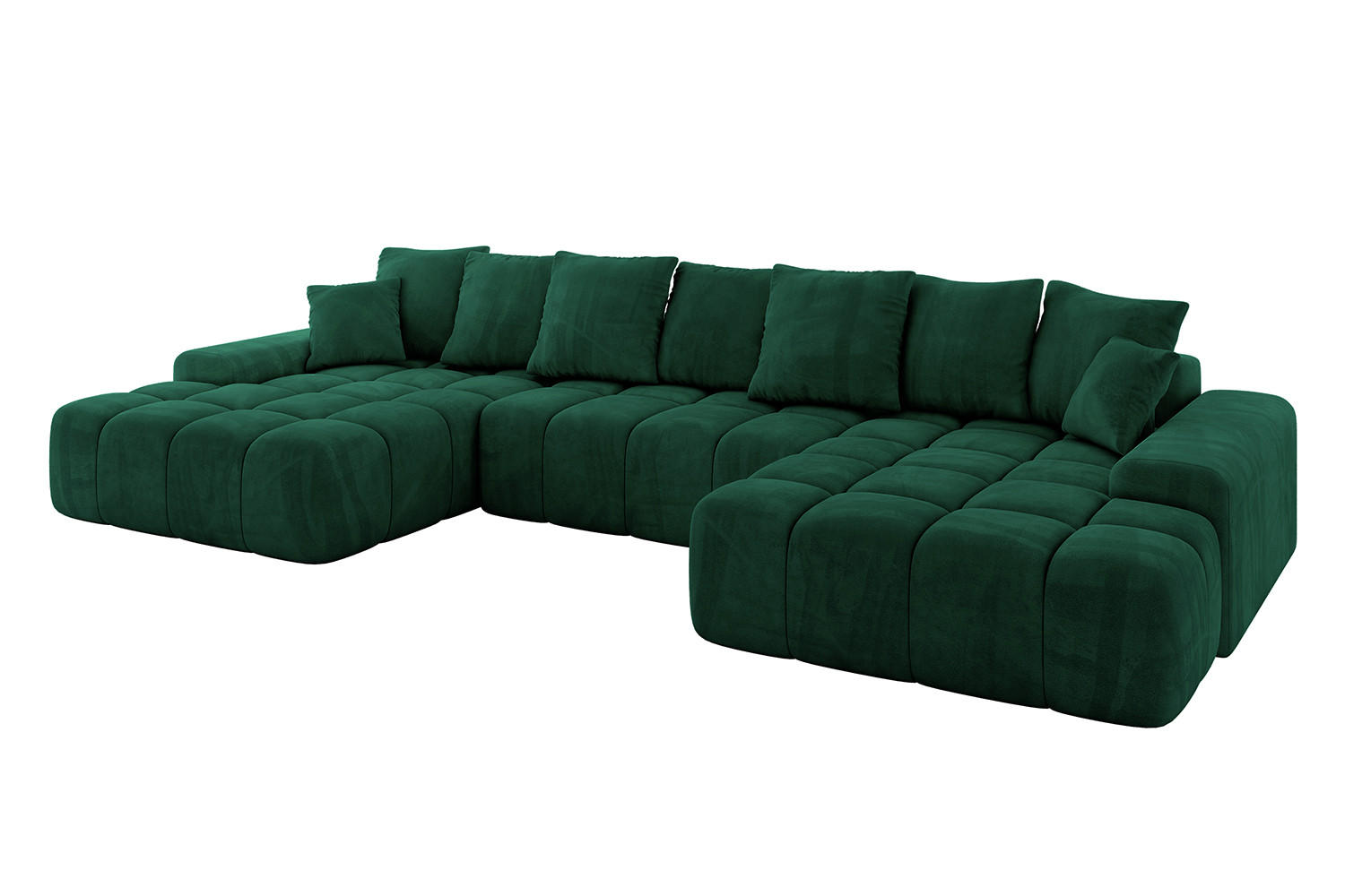 Altdecor Wohnlandschaft Dunkelgrün 357x69x164 cm