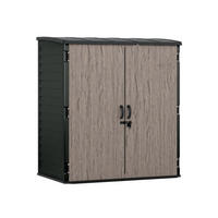 GERÄTESCHRANK 179 x 112 x 197 cm kompakt mit breiter Doppeltür in Holzoptik, 3 m³ Stauraum, anthrazit - Braun, Kunststoff (114/33/197cm) - Suncast