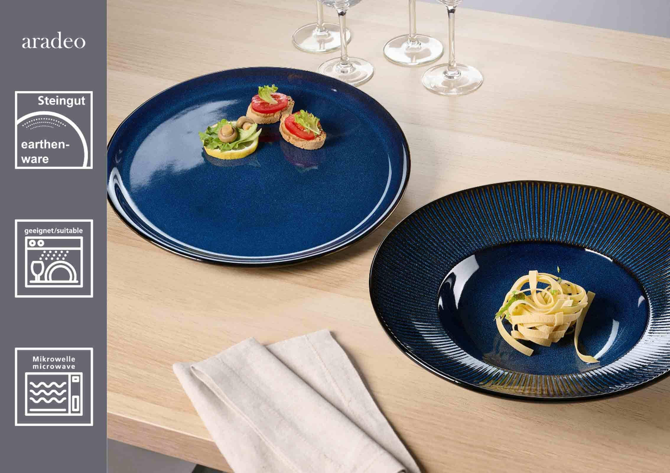 PIZZATELLER Aradeo blau ø 32 cm 4er Set - Blau, Keramik (32cm) - Ritzenhoff Breker