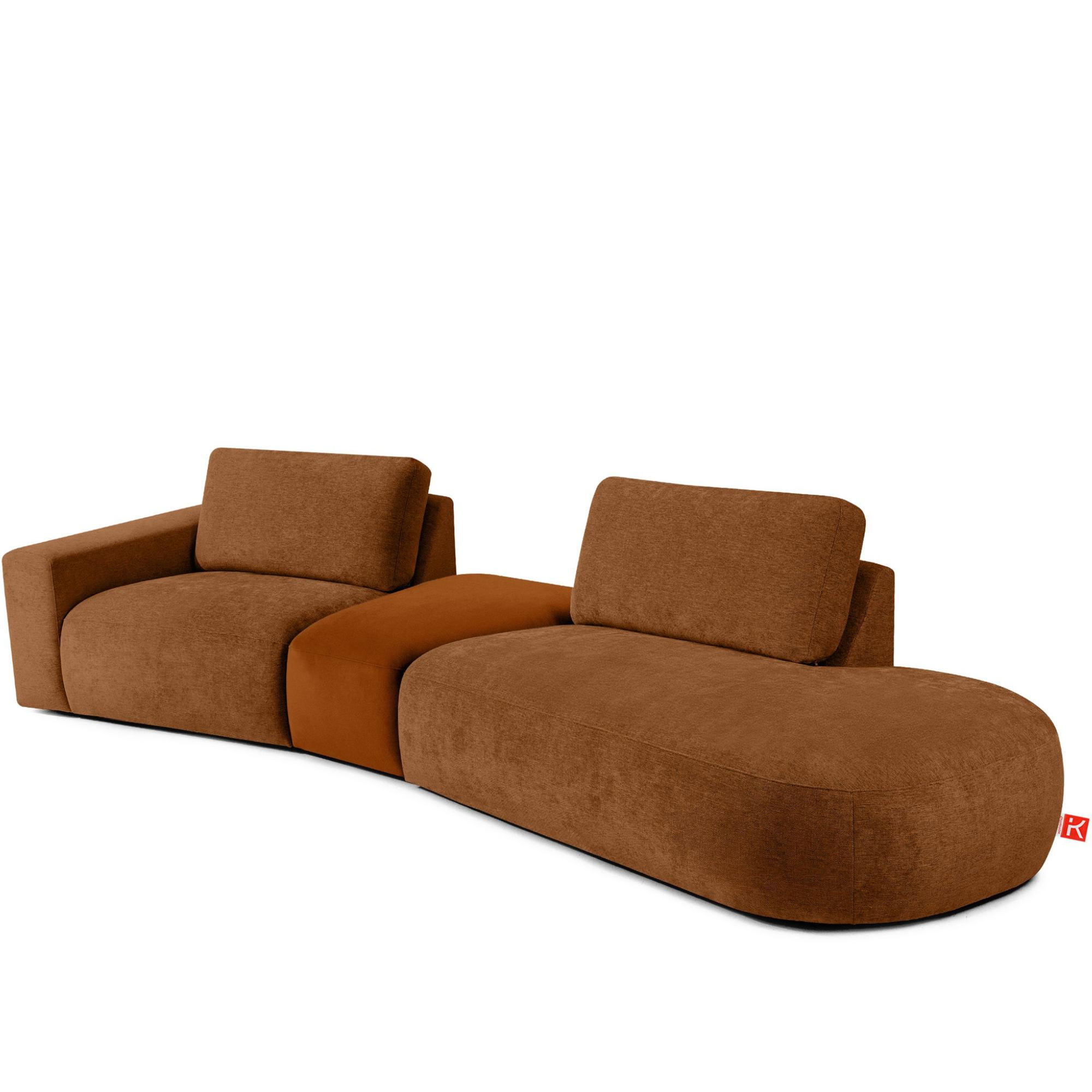 4-SITZER ECKSOFA ZUCCO Chenille rechts, Kupfer - Kupferfarben, Textil (350/84/105cm) - KONSIMO®