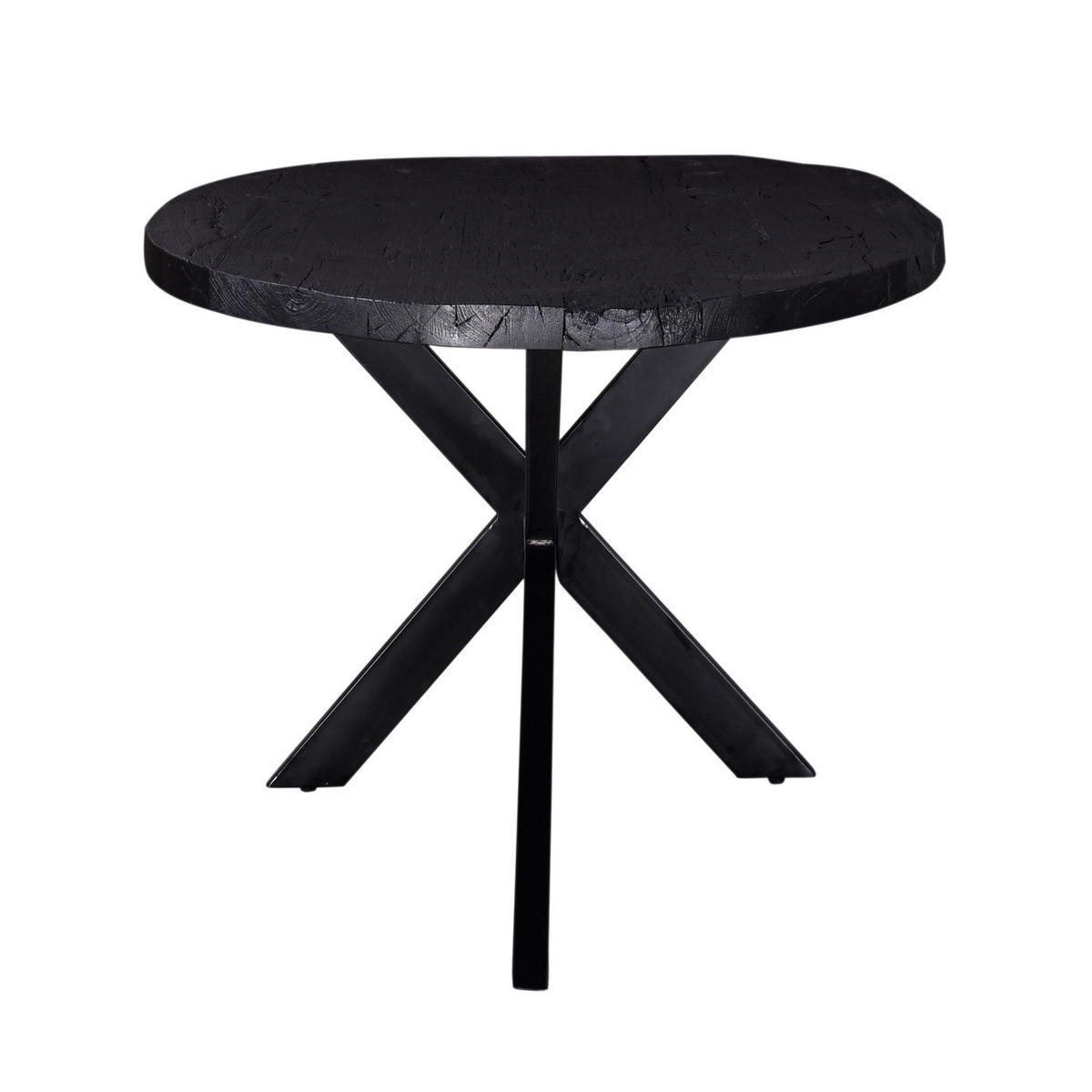ESSTISCH oval aus Mangoholz 220cm, schwarz - Schwarz, Metall (220/100/76cm) - Giga Meubel