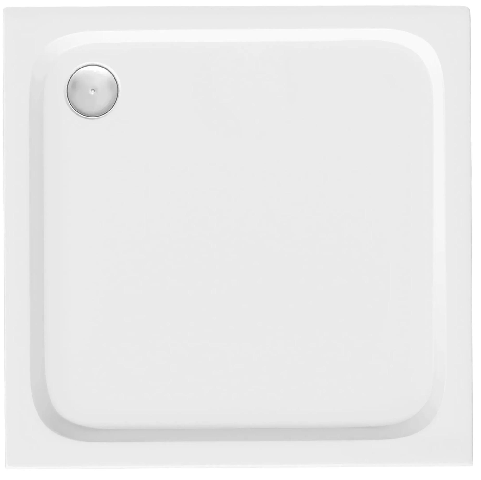 ACRYL Duschwanne Rea Belmond White 80x80 Gebürstete Kupfer Abdeckung - Weiß, Keramik (80/5/80cm) - REA