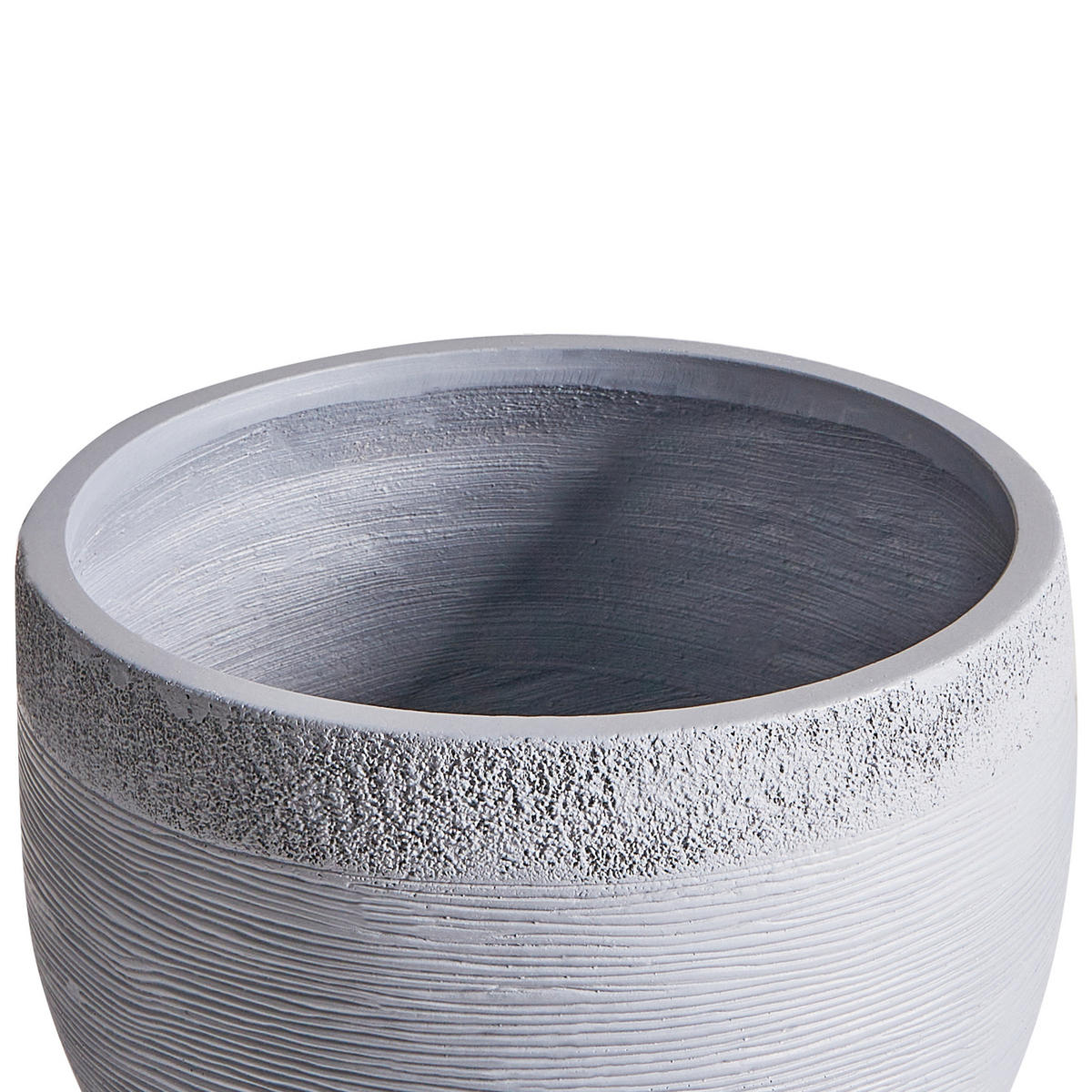 BLUMENTOPF grau rund 38/38/30 cm Zakros - Grau, Naturmaterialien (30cm) - Beliani