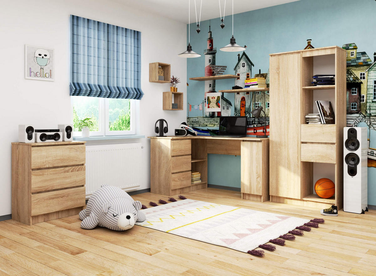 ECKSCHREIBTISCH Sonoma-Eiche 155x85x77 cm - Sonoma Eiche, Holzwerkstoff (85/155/77cm) - Akord