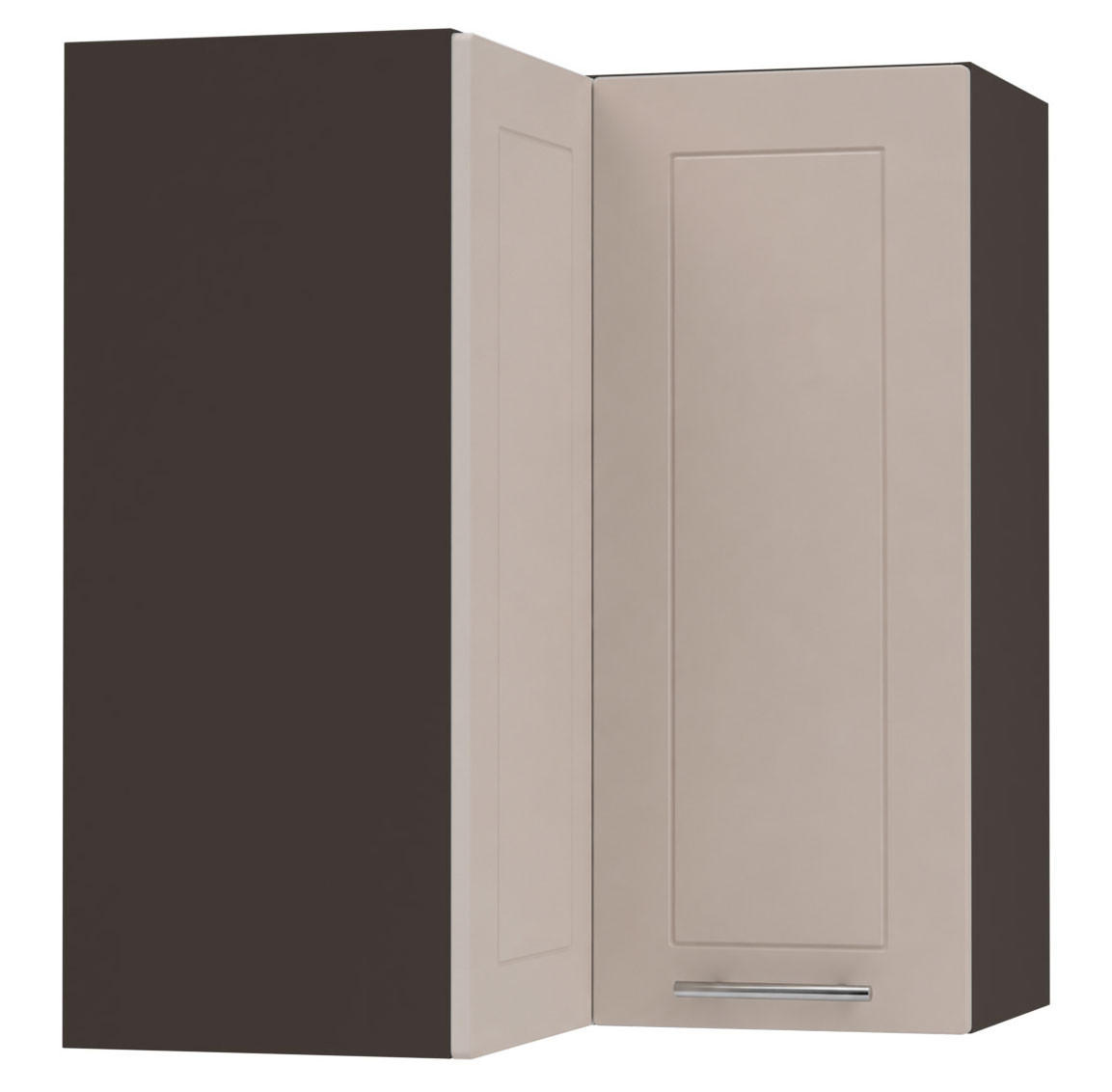 ECKHÄNGESCHRANK Kvantum W12/60 Lava / Kaschmir Matt 60 / 60 / 72cm - Kaschmir/Dunkelgrau, Holz/Holzwerkstoff (60/72/60cm) - Feldmann-Wohnen