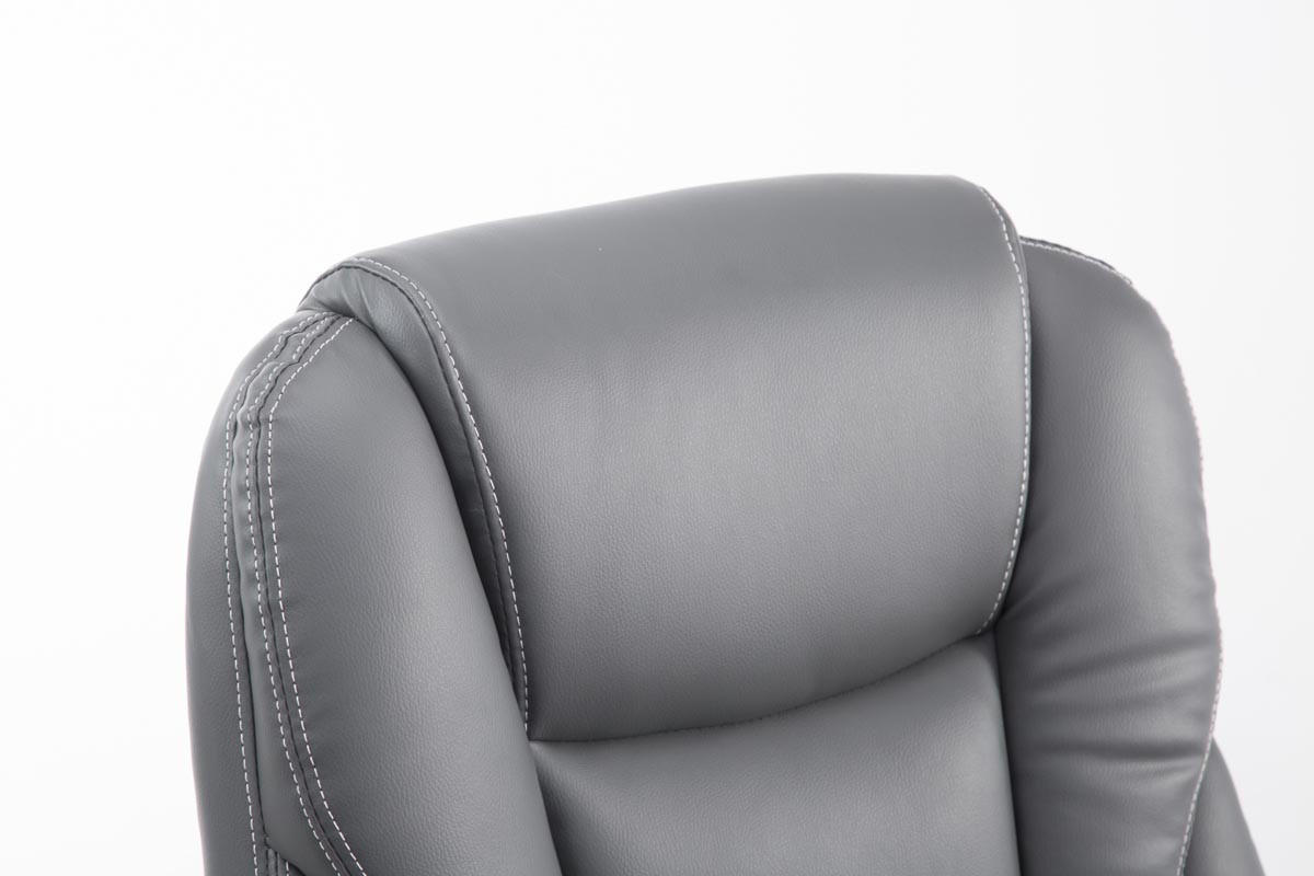 BÜROSTUHL MIAMI 118x68x64 Grau Kunstleder Metall - Grau, Leder/Metall (68/118/64cm) - DELUKE