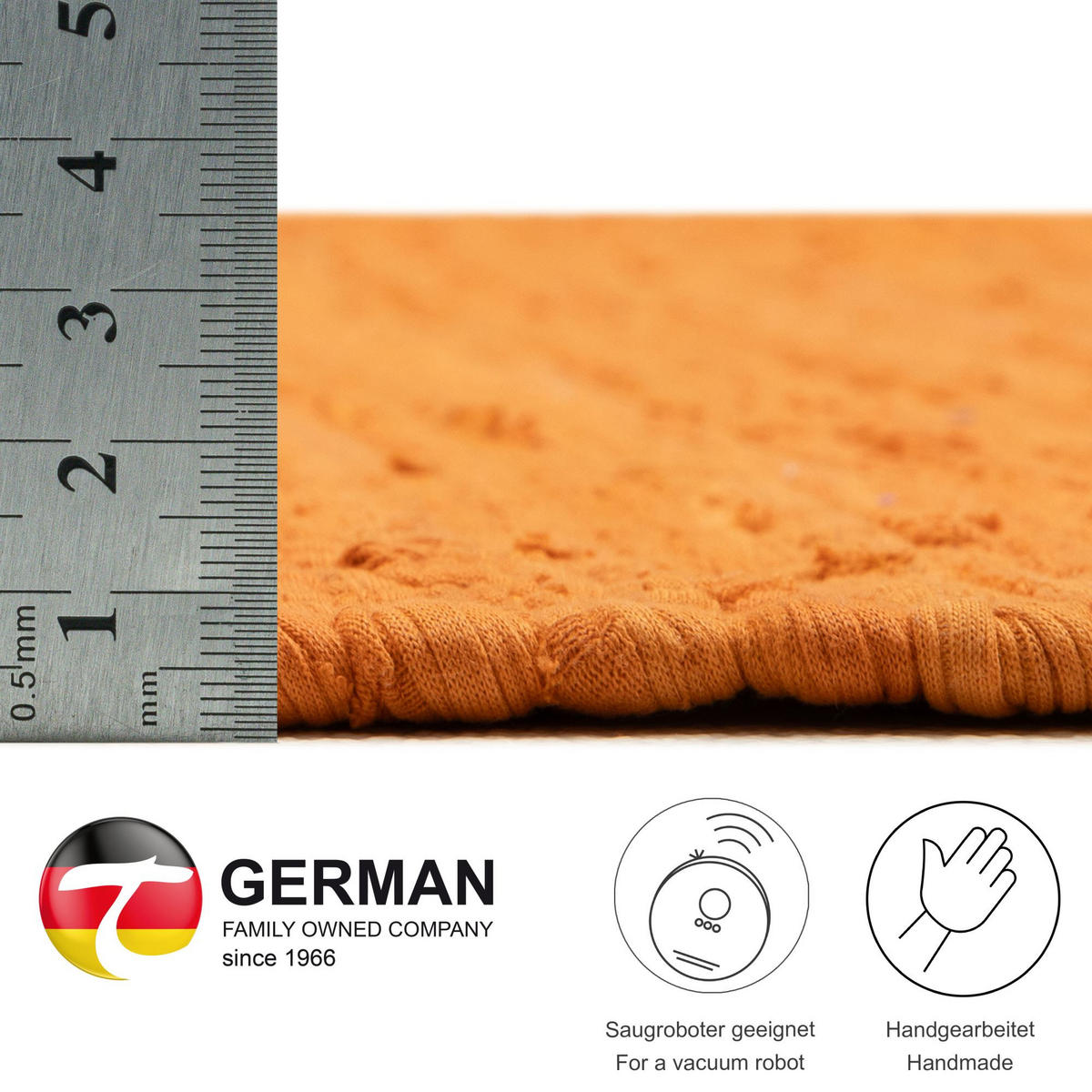 FLECKERLTEPPICH Chindi 70x140 cm - Terra cotta, Textil (70/140cm) - Rug and Roll