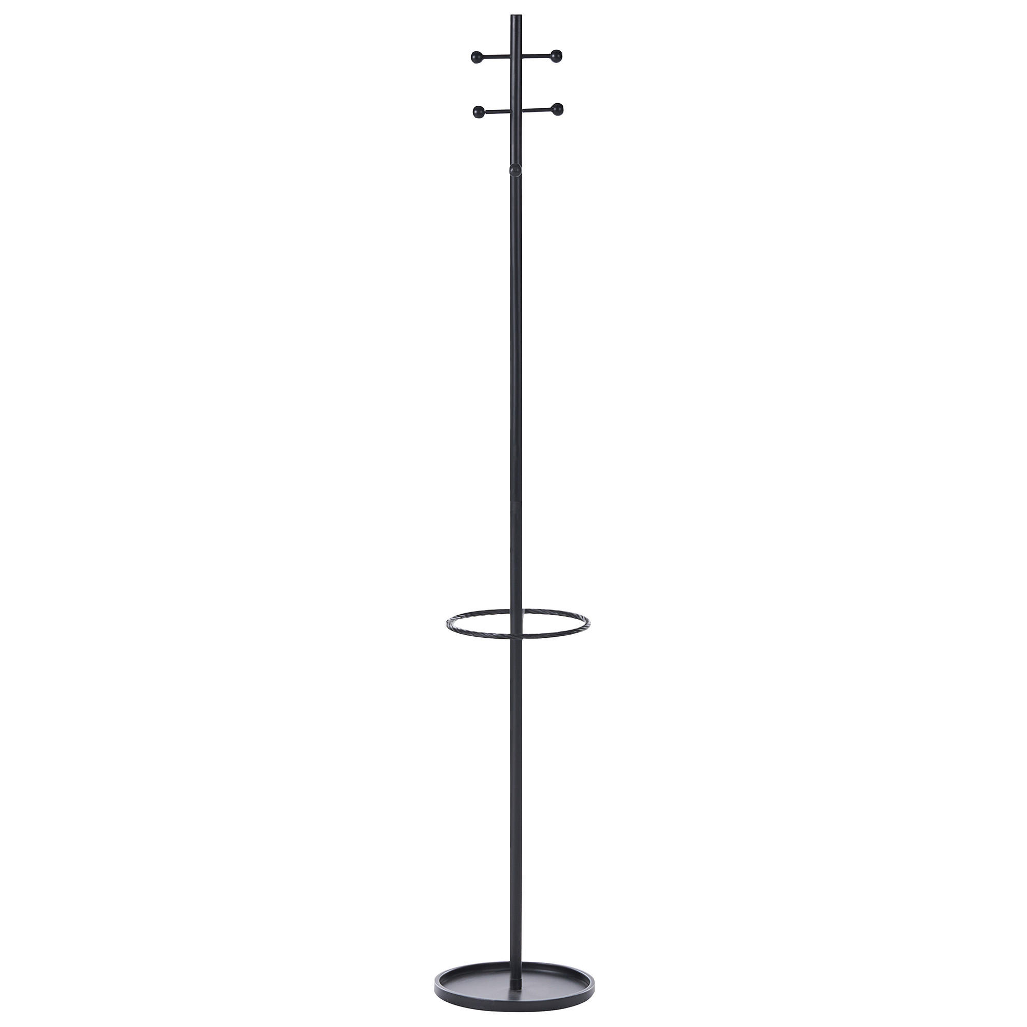 GARDEROBENSTÄNDER Schwarz Gillam - Schwarz, Metall (30/180/30cm) - Beliani