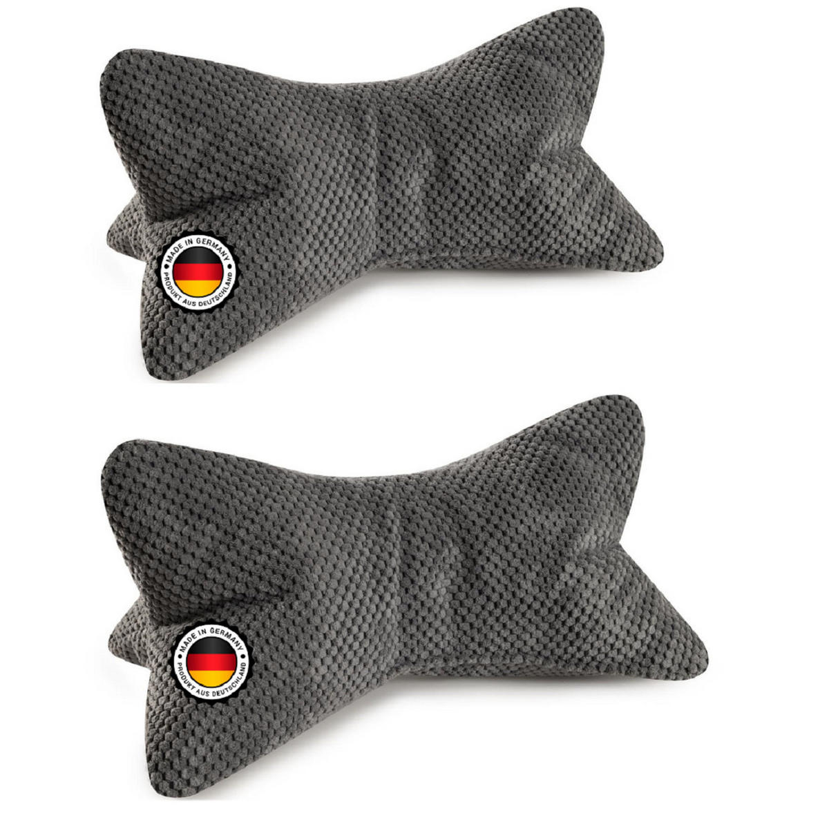 KISSEN Leseknochen Ole 2er Set mittelgrau - Grau, Textil (22/42cm) - Bonvionn
