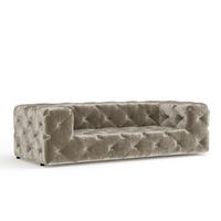 3-SITZER-SOFA Cosimo Beige Samtstoff - Beige/Schwarz, Holz/Holzwerkstoff (230/71/100cm) - Maison de Reve