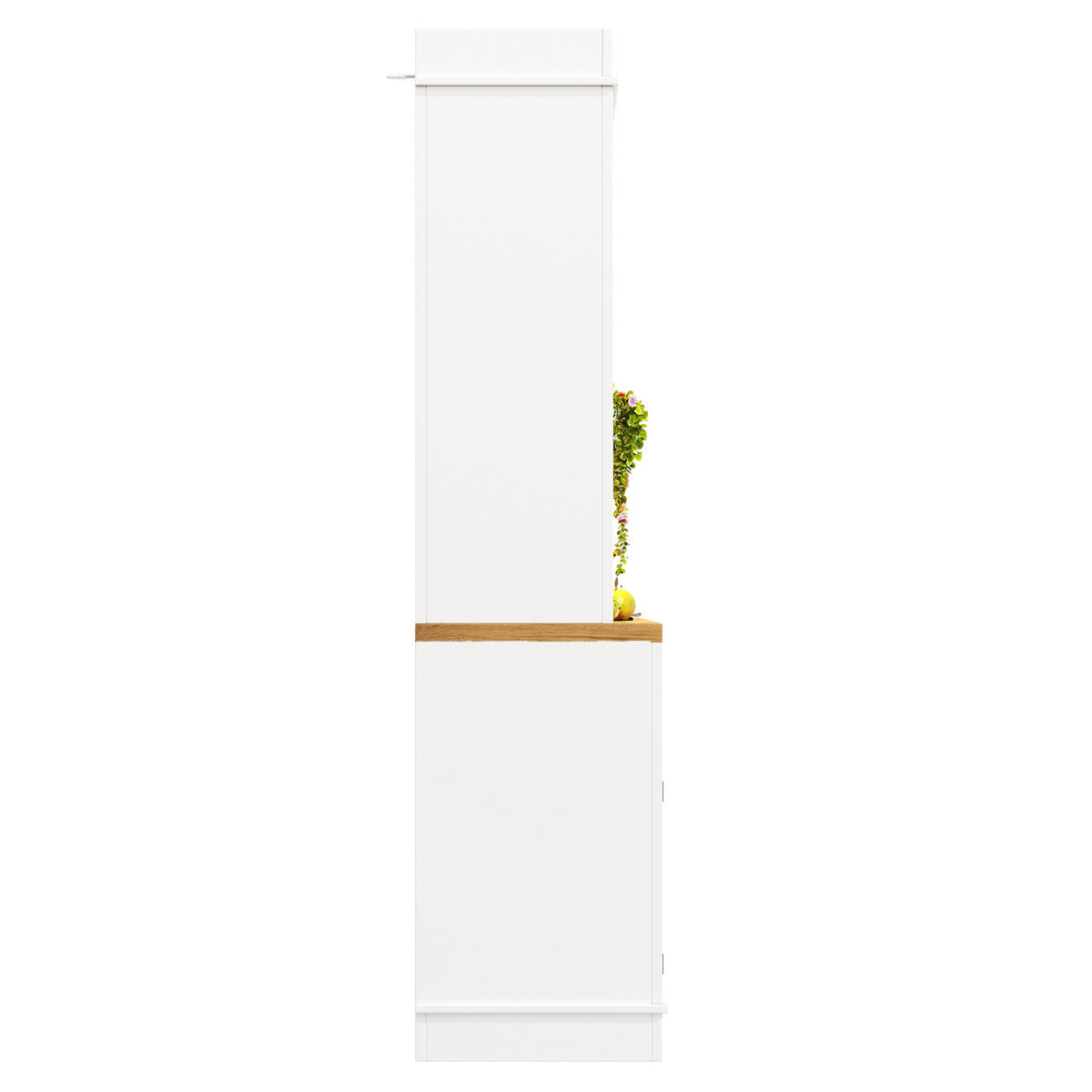 BUFFET 2er Set LED 184cm Glasregal Hakenleiste Weiß - Weiß, Metall (107/184/34cm) - FLIEKS