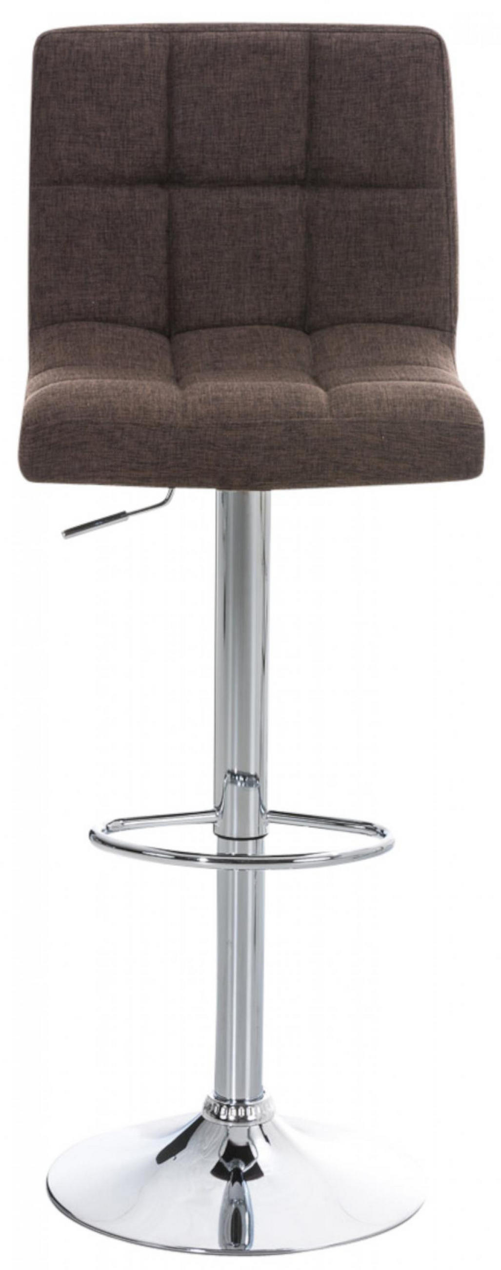 BARHOCKER 2er Set Stoff Braun - Chromfarben/Braun, Textil/Metall (46/94/47cm) - CLP