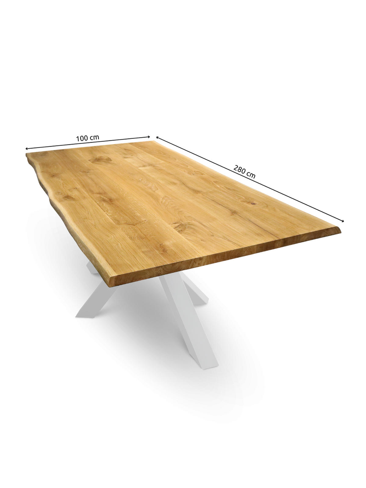 TISCHPLATTE 280 cm x 100 cm mit Baumkante - Eichefarben, Holz (280/100/4cm) - holz4home®