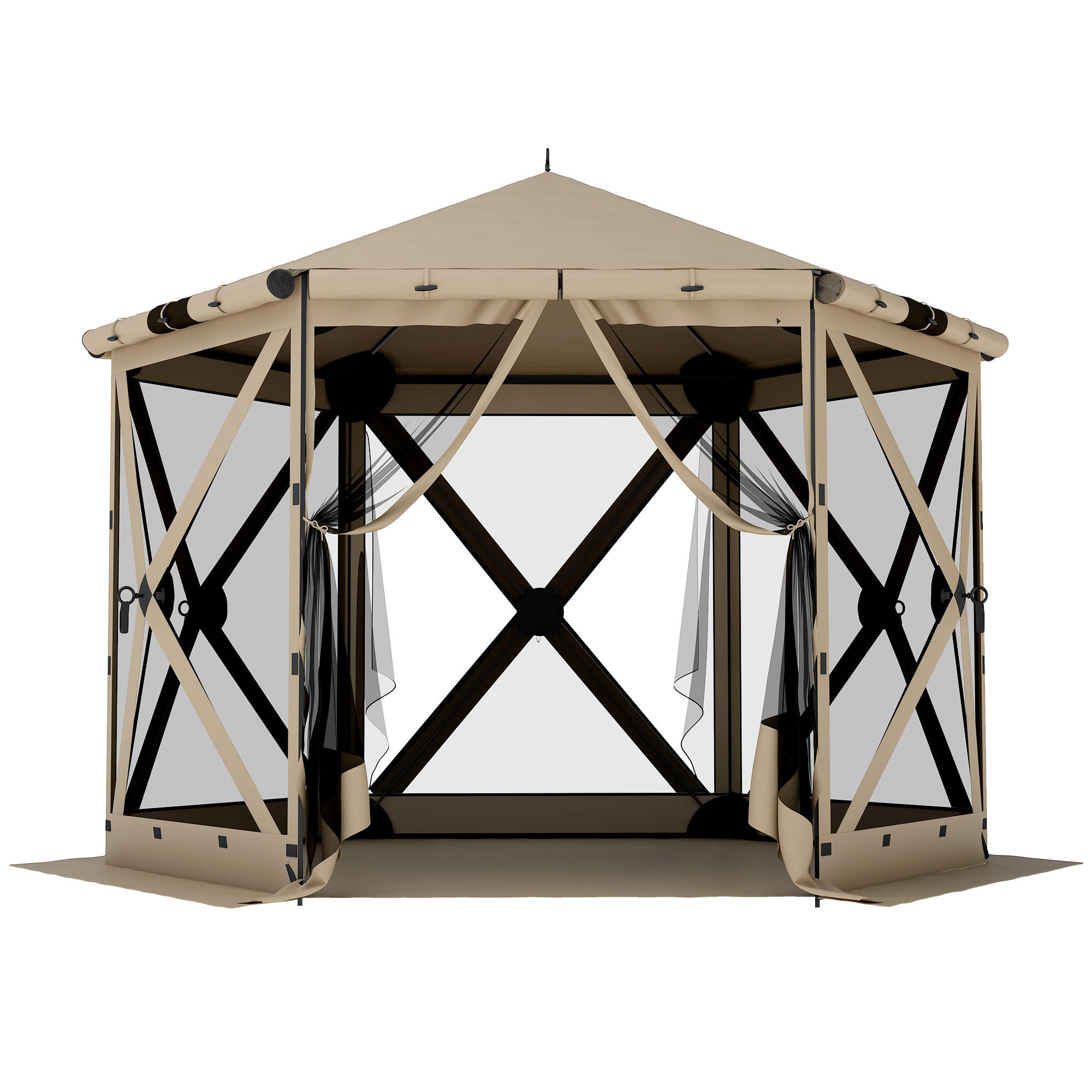 FALTPAVILLON Oxford-Stoff Khaki - Braun, Textil (260/221/300cm) - Outsunny