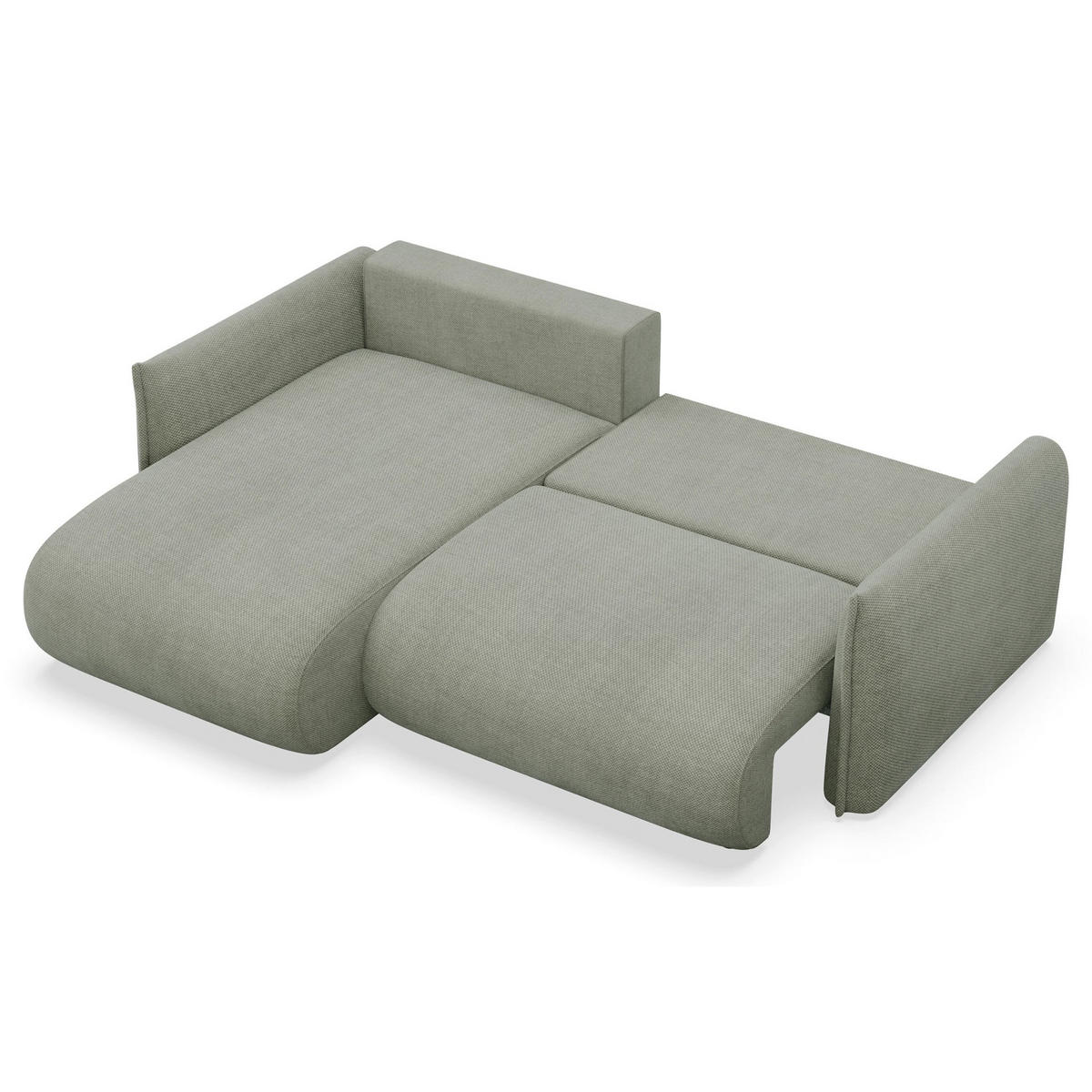 ROHOVÁ SEDAČKA Cushi šalvějově zelená žinylka - černá/světle zelená, textil/plast (252/183cm) - Selsey