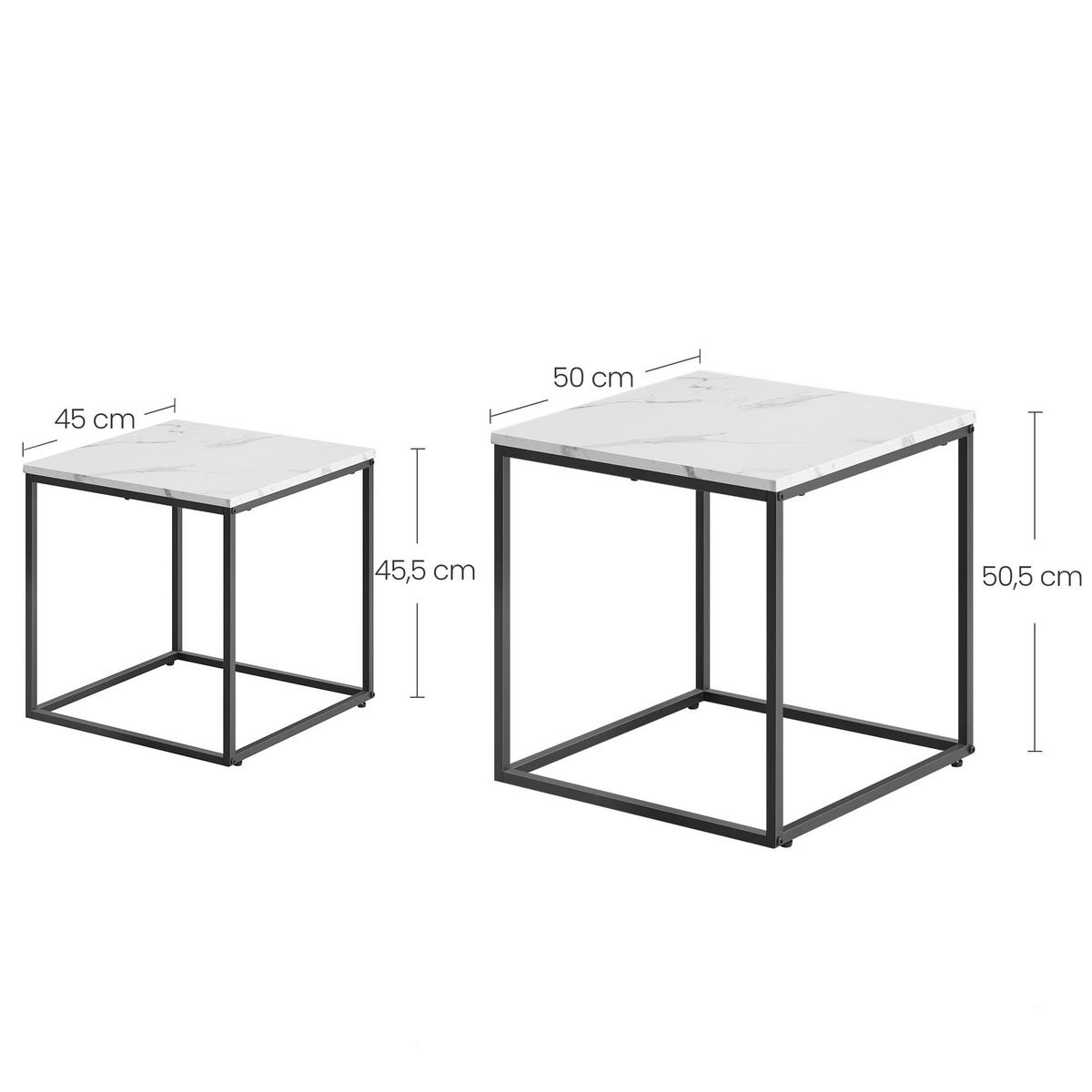 COUCHTISCH 2er Set quadratisch - Creme, Holzwerkstoff (50/50/50.5cm) - Mat-Haus