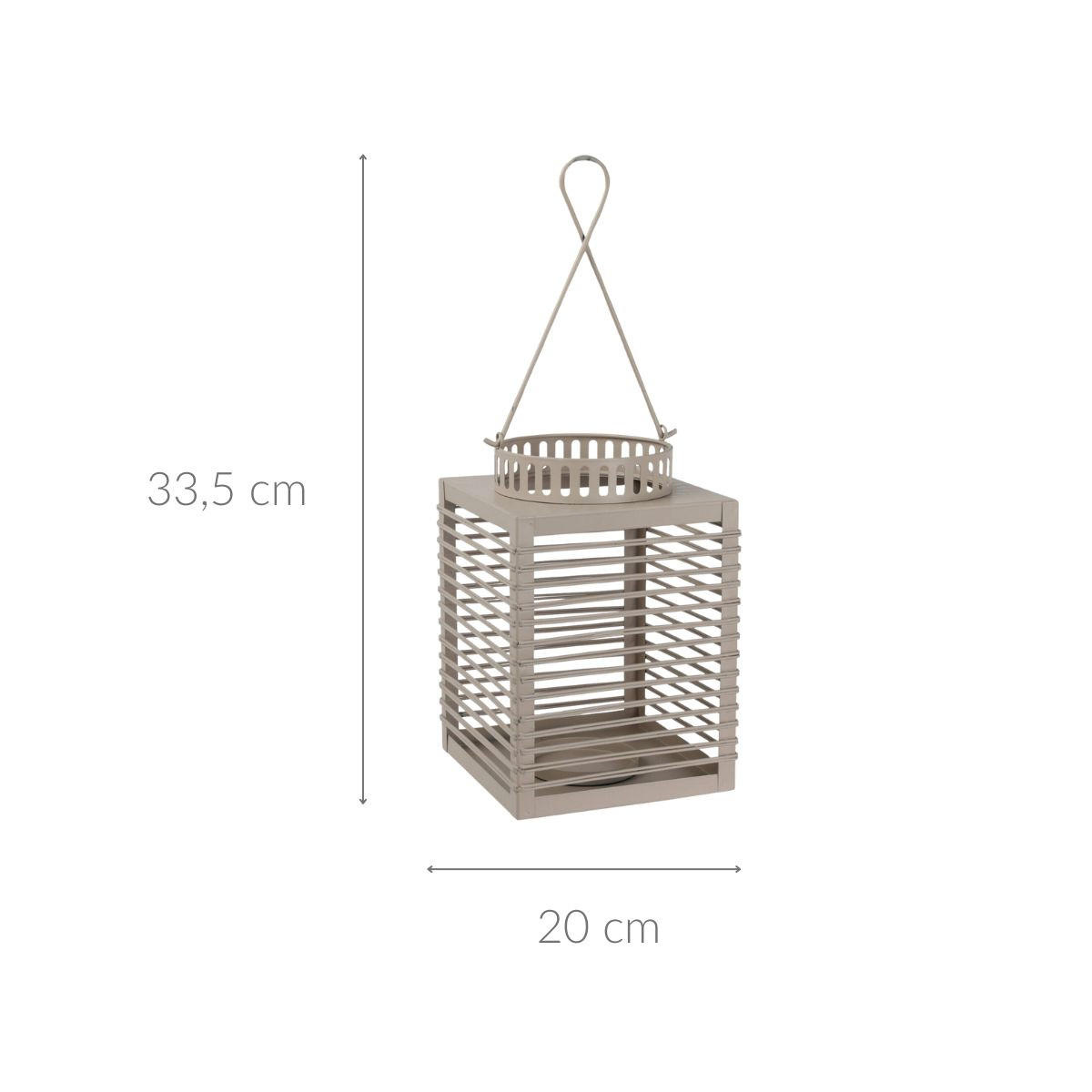 LATERNE Metall mit dekorativem Griff - Grau, Metall (20/33.5/20cm) - Home Styling Collection