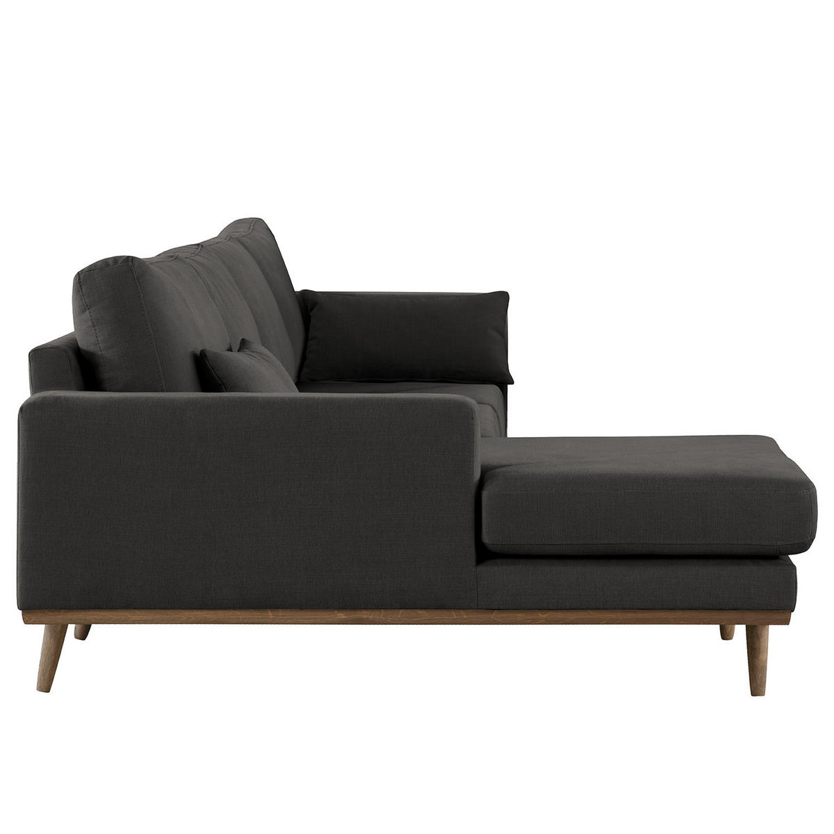 ECKSOFA mit Longchair - Eichefarben/Anthrazit, Naturmaterialien/Eichenholz (281/153cm) - home24