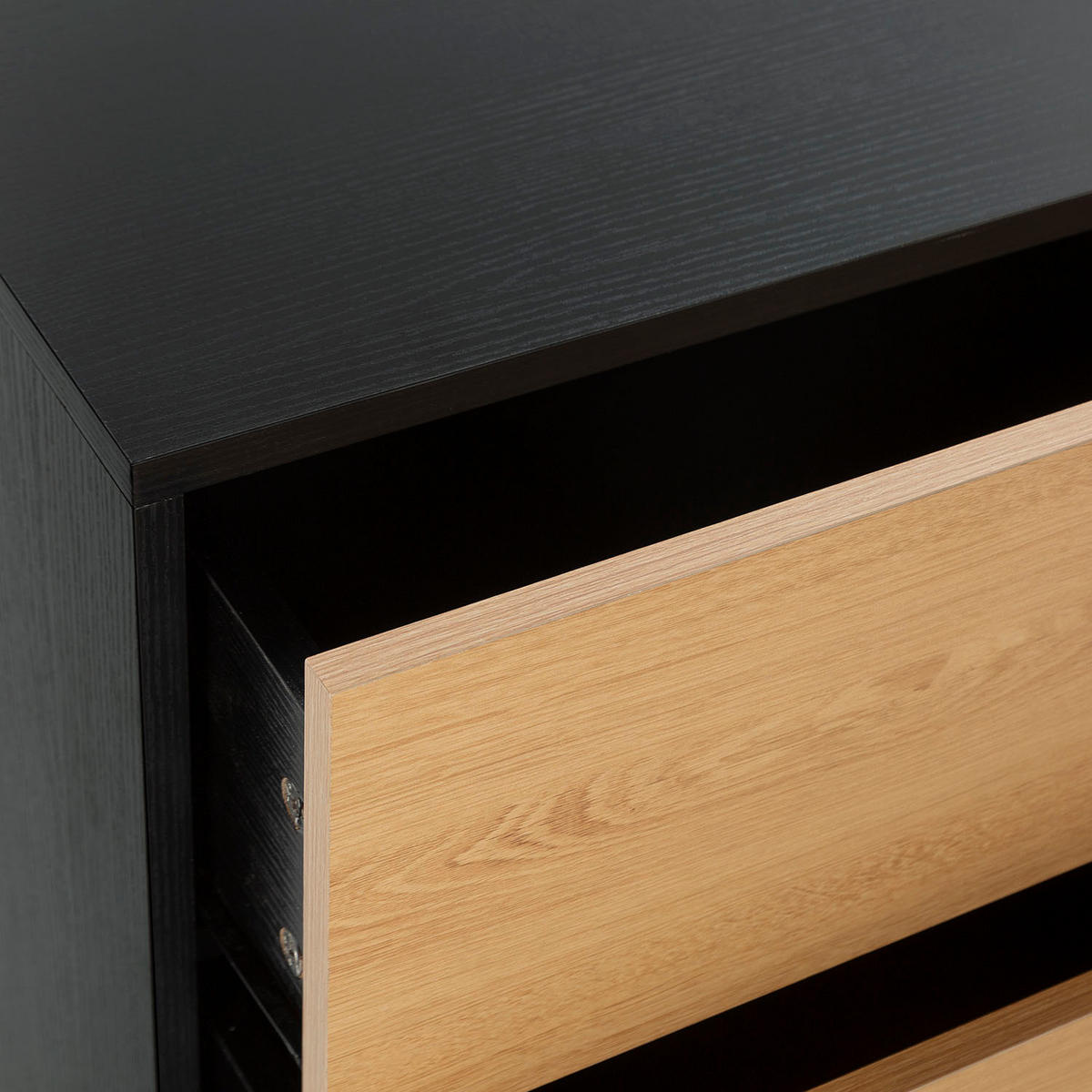 KOMMODE 80/80/40 Apolo 3 Schubladen - Schwarz, Holzwerkstoff (80/80/40cm)
