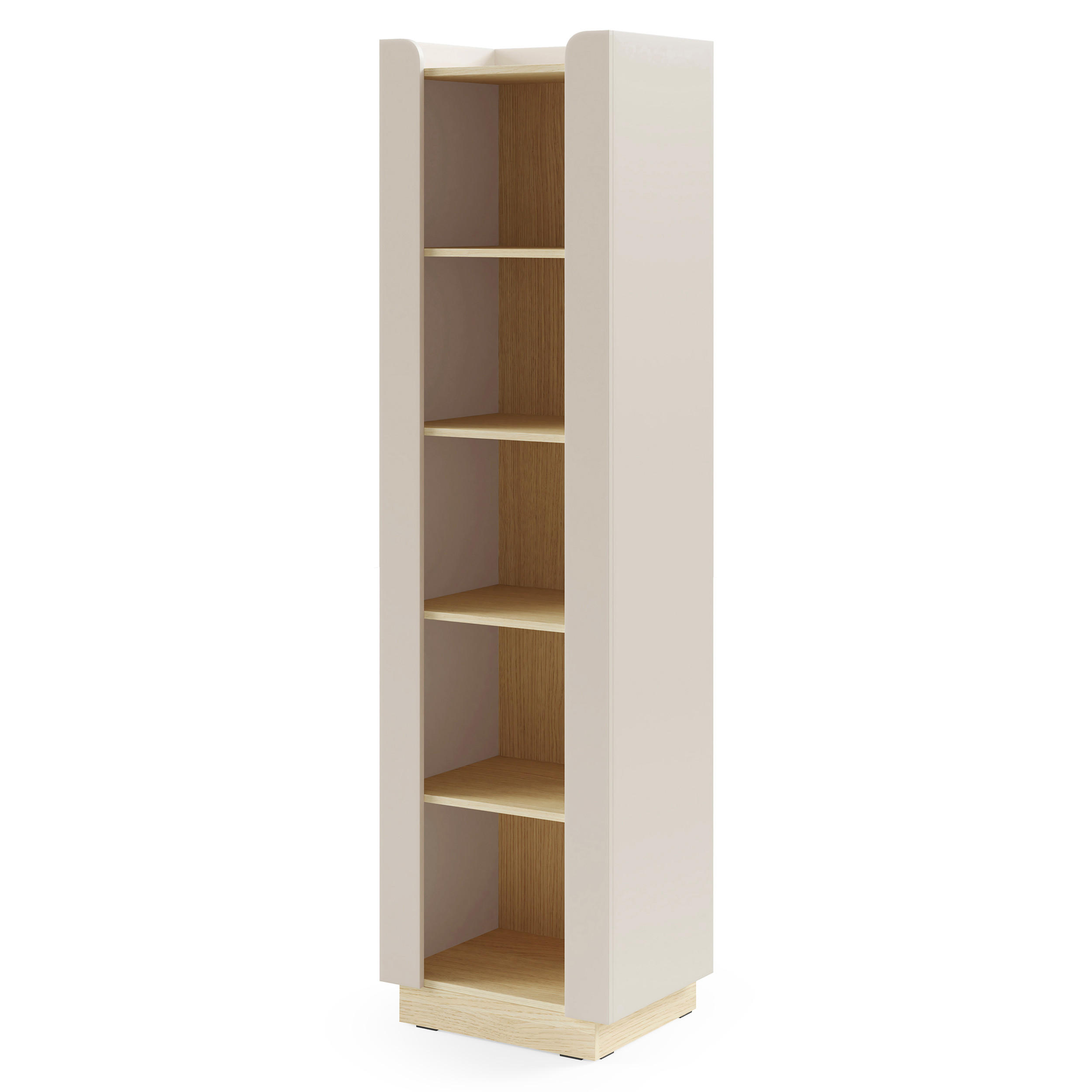 BÜCHERREGAL Sorella mit 4 offenen Regalböden, 55 cm, für Jugendzimmer, Macadamia + Eiche Mavelie - Eichefarben/Beige, Holzwerkstoff (55/201/42cm) - Beautysofa