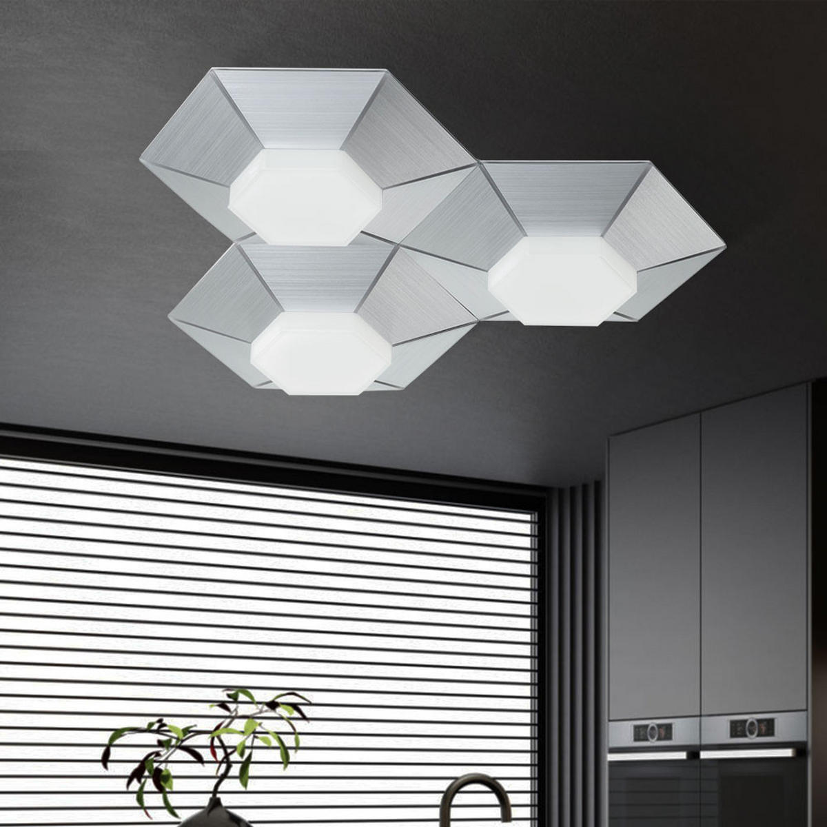 LED DECKENLEUCHTE Aluminium gebürstet Silber - Silberfarben, Metall (40.5/40/8.5cm) - Wofi