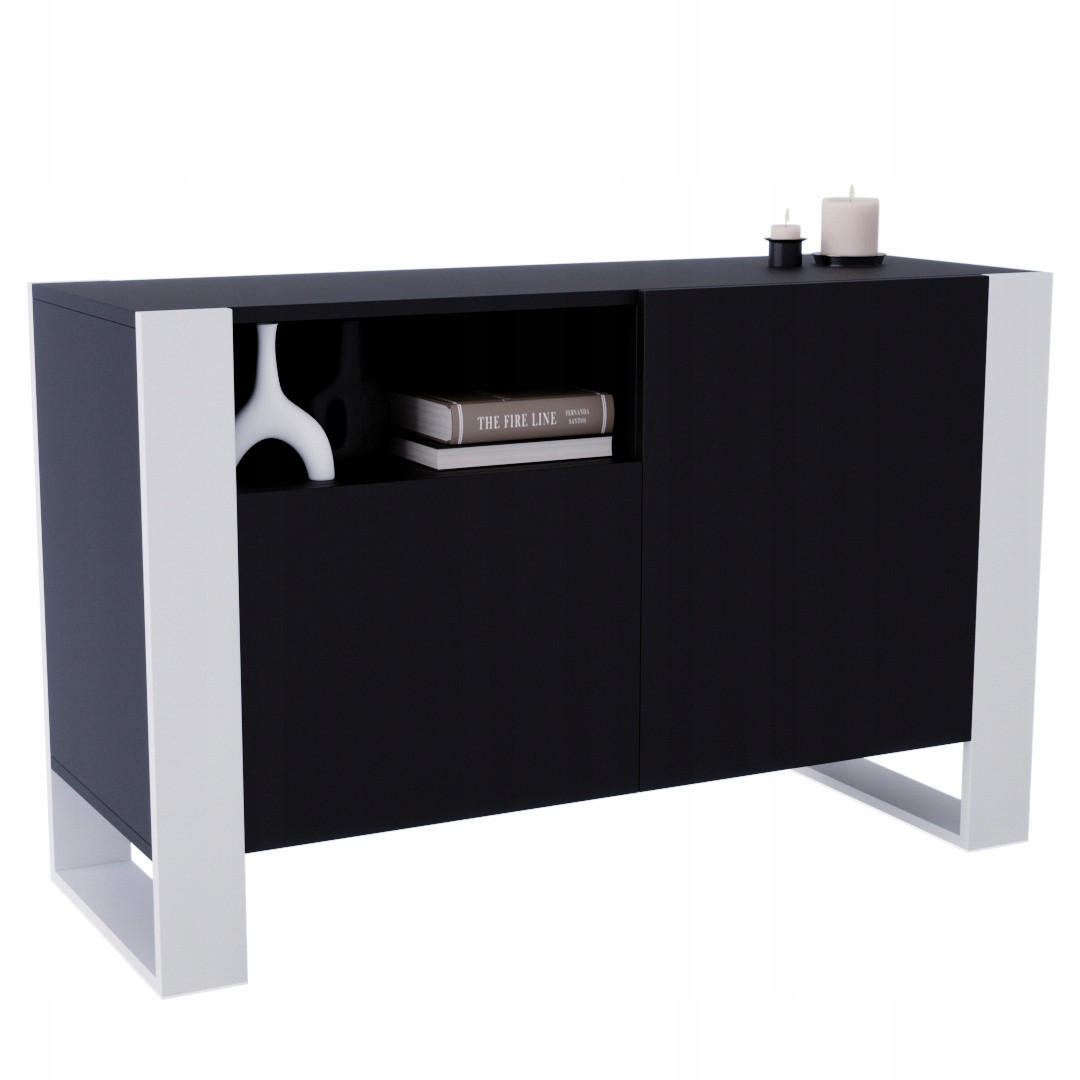 KOMMODE Karo 120/75/43.6 - Schwarz/Weiß, Holzwerkstoff (120/75/43.6cm) - RAUMHIRSCH FURNITURE