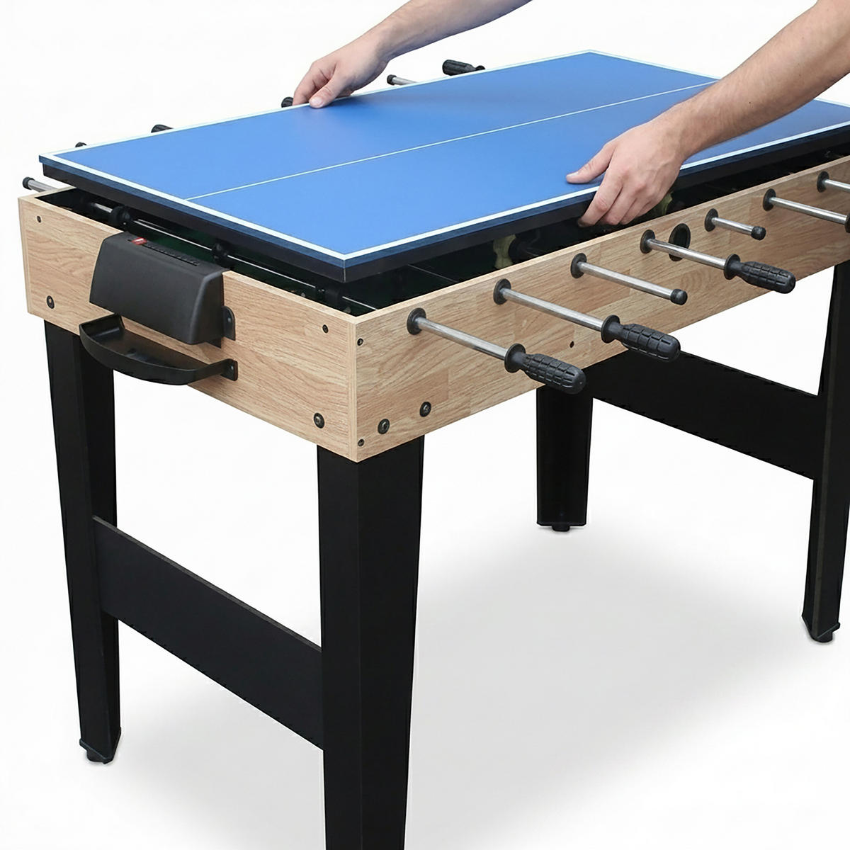 STŮL dřevěný vzhled 10-v-1 s příslušenstvím 125x61 cm - různobarevná, kov/kompozitní dřevo (125/61cm) - Relaxdays