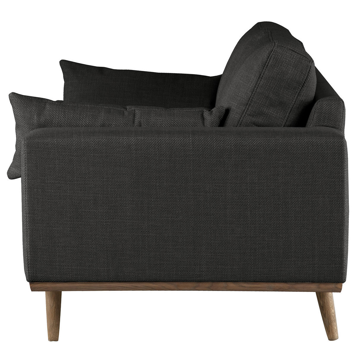 2-SITZER SOFA - Eichefarben/Schwarz, Eichenholz/Textil (197/81/88cm) - home24