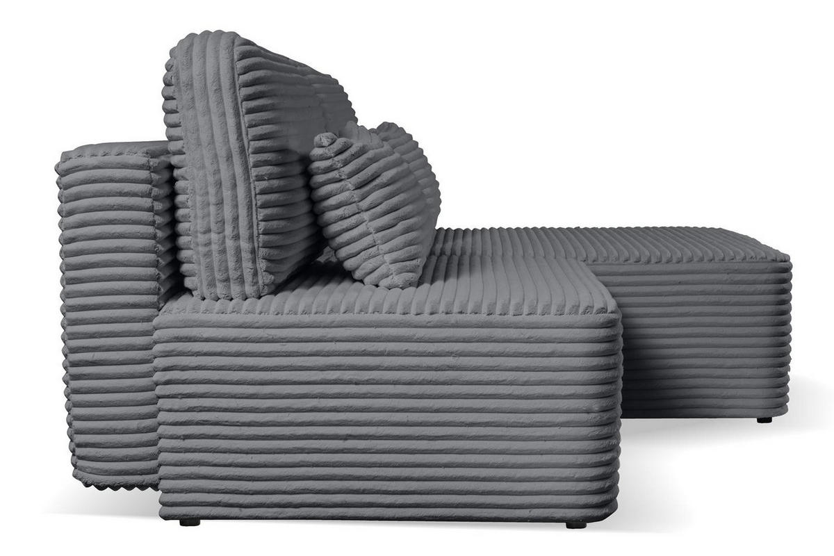 ECKSOFA Amsterix Grau, mit Schlaffunktion - Grau, Textil (213/158cm) - Bettso